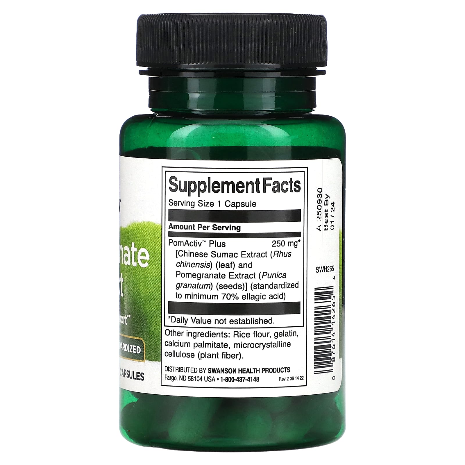 Swanson, Pomegranate Extract, 250 mg, 60 Capsules - Image 2