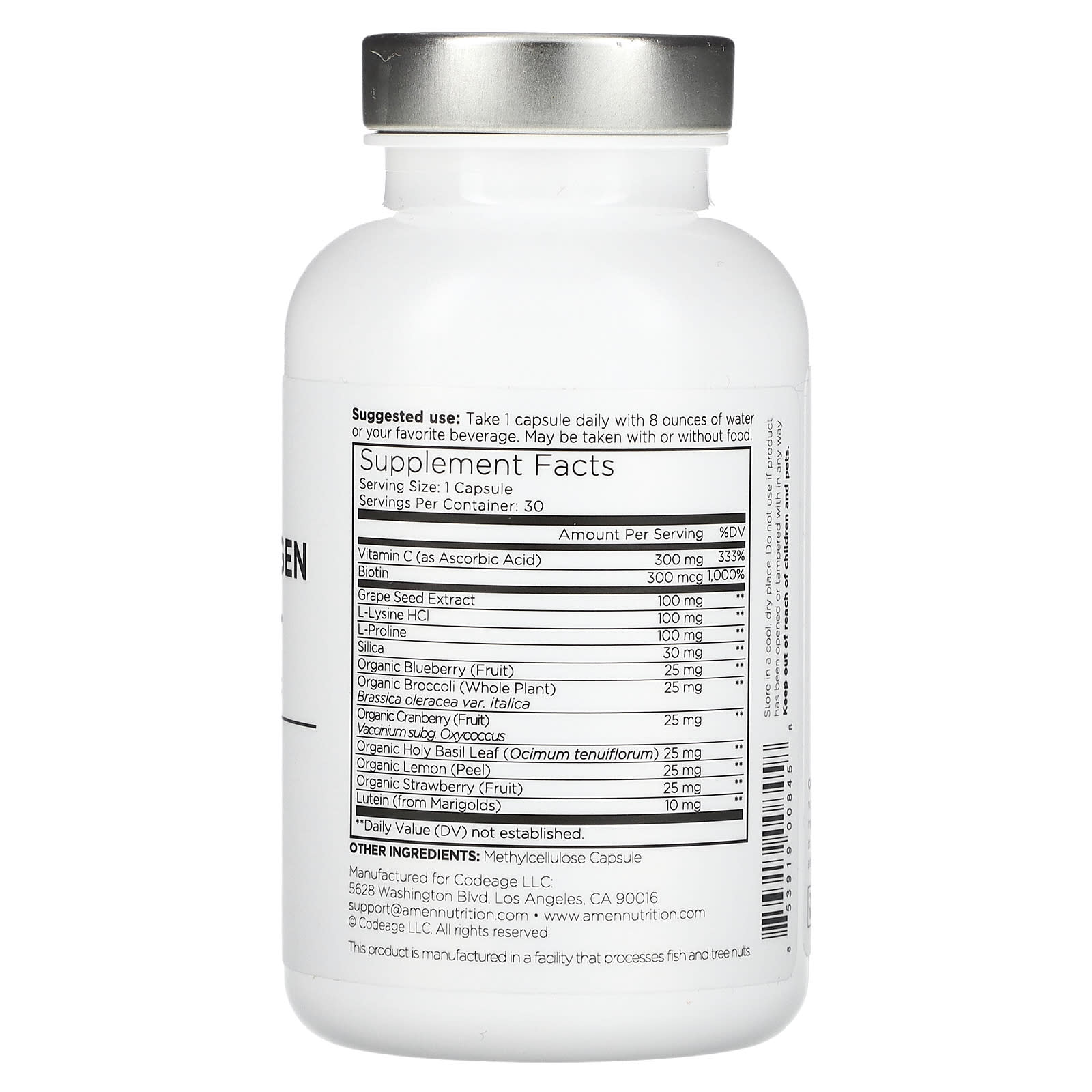 CodeAge Vegan Collagen Builder+, 30 Plant-Based Capsules for Skin & Hair - Image 2