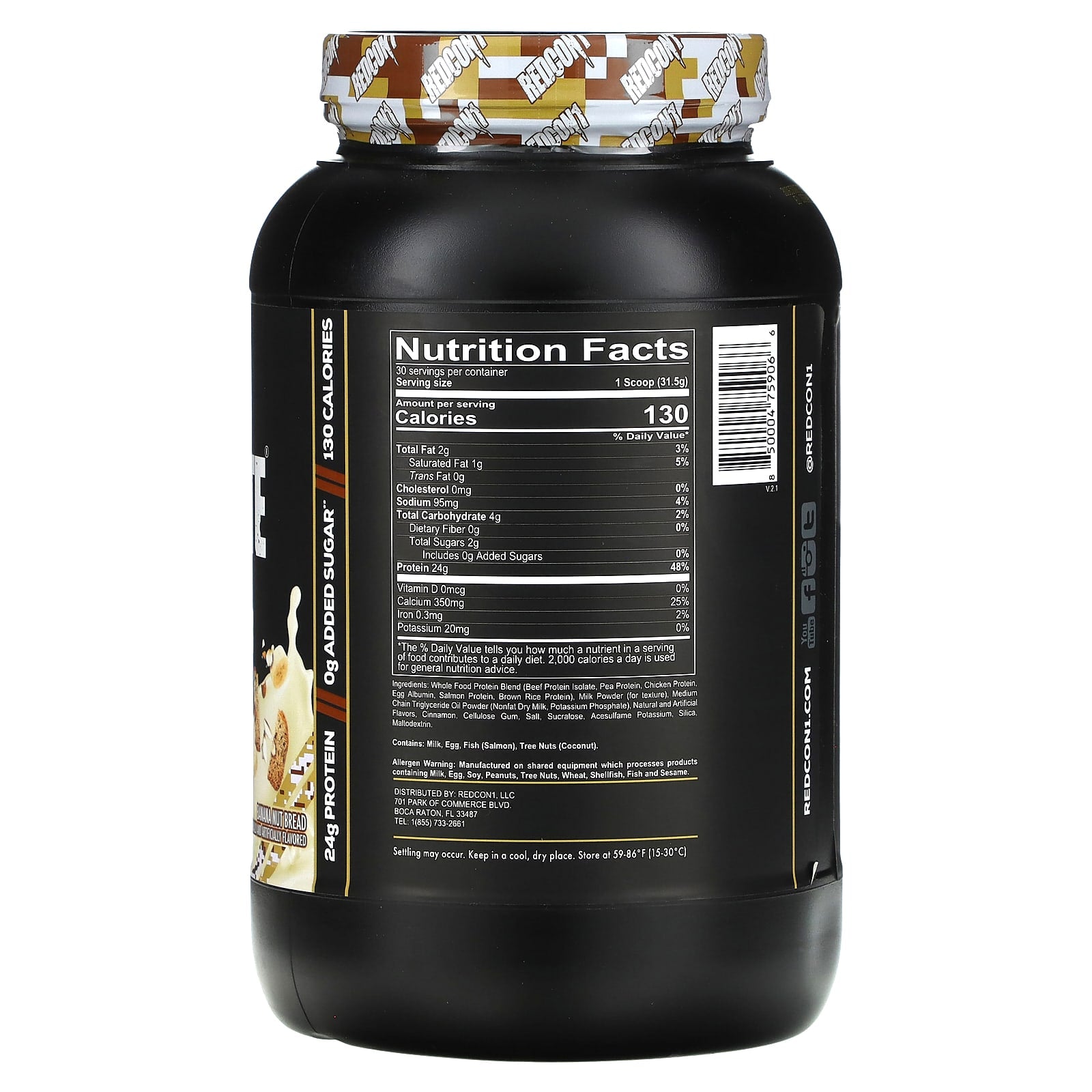 Redcon1, MRE Lite, Whole Food Protein, Banana Nut Bread, 2.08 lb (945 g) - Image 2
