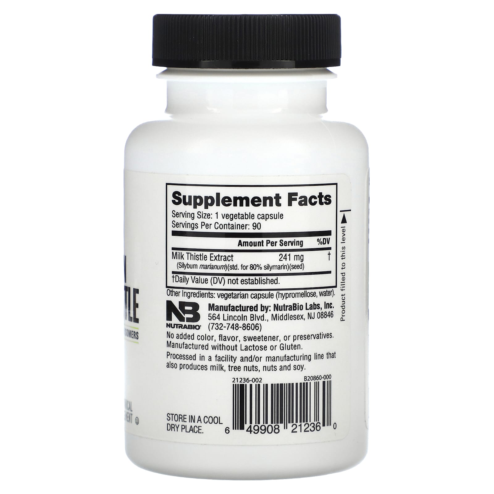 NutraBio, European Milk Thistle, 90 Capsules (241 mg per Capsule) - Image 2