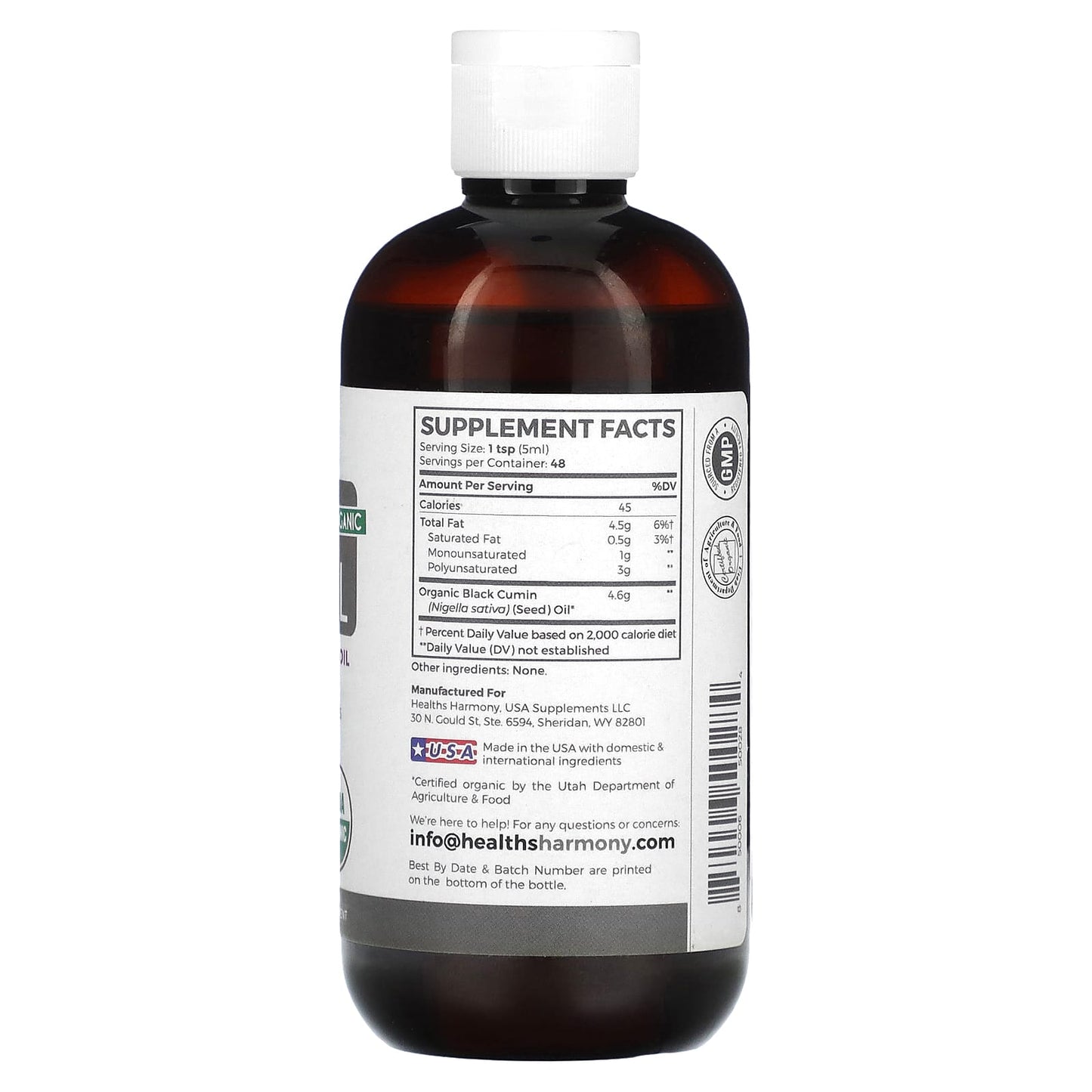 Organic Black Seed Oil by Healths Harmony - 8 fl oz, USDA Certified, Vegan - Image 2