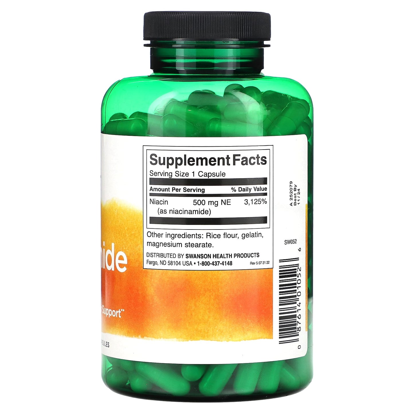 Swanson, Niacinamide, 500 mg, 250 Capsules - Image 2