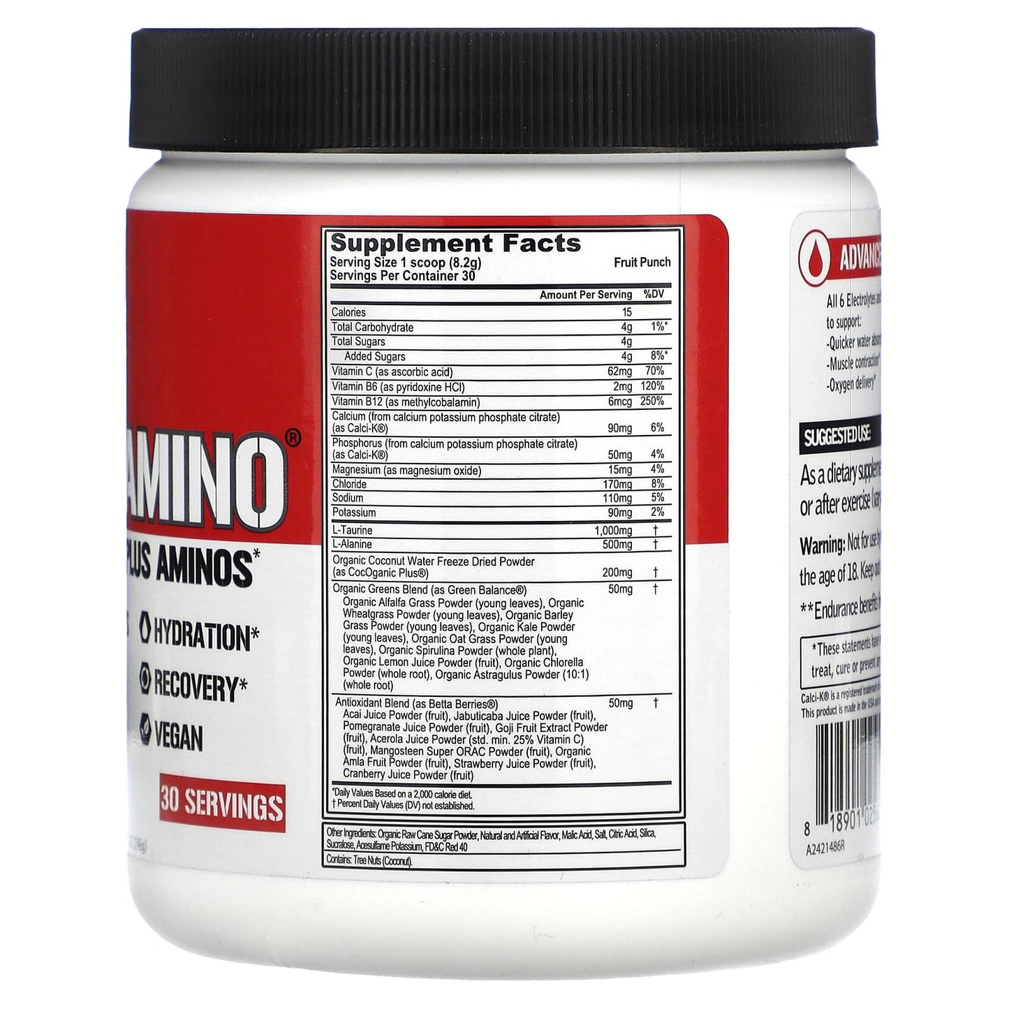 EVLution Nutrition HydrAmino Fruit Punch - Advanced Hydration & Endurance Supplement - Image 2