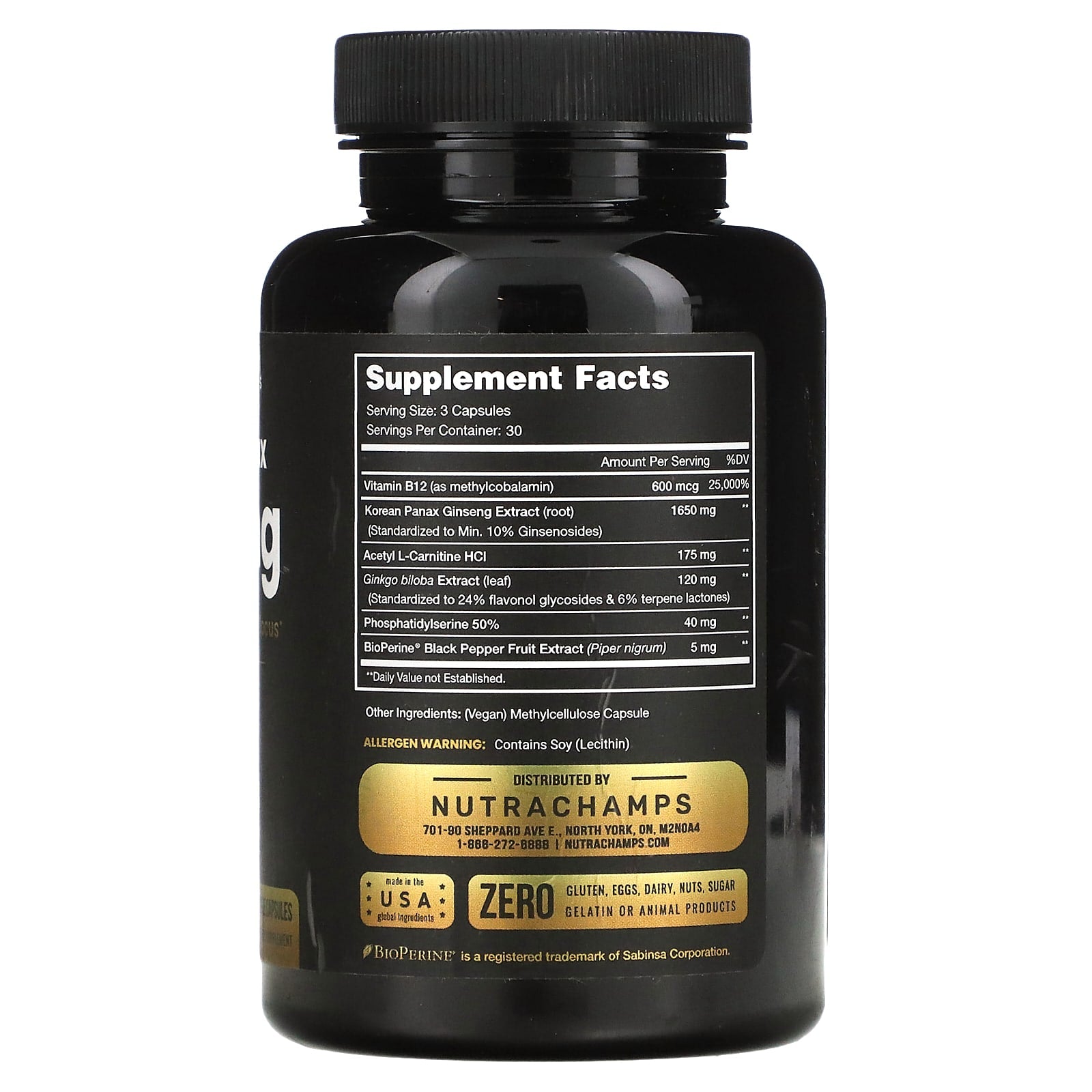 NutraChamps, Korean Panax Ginseng, 90 Veggie Capsules - Image 2