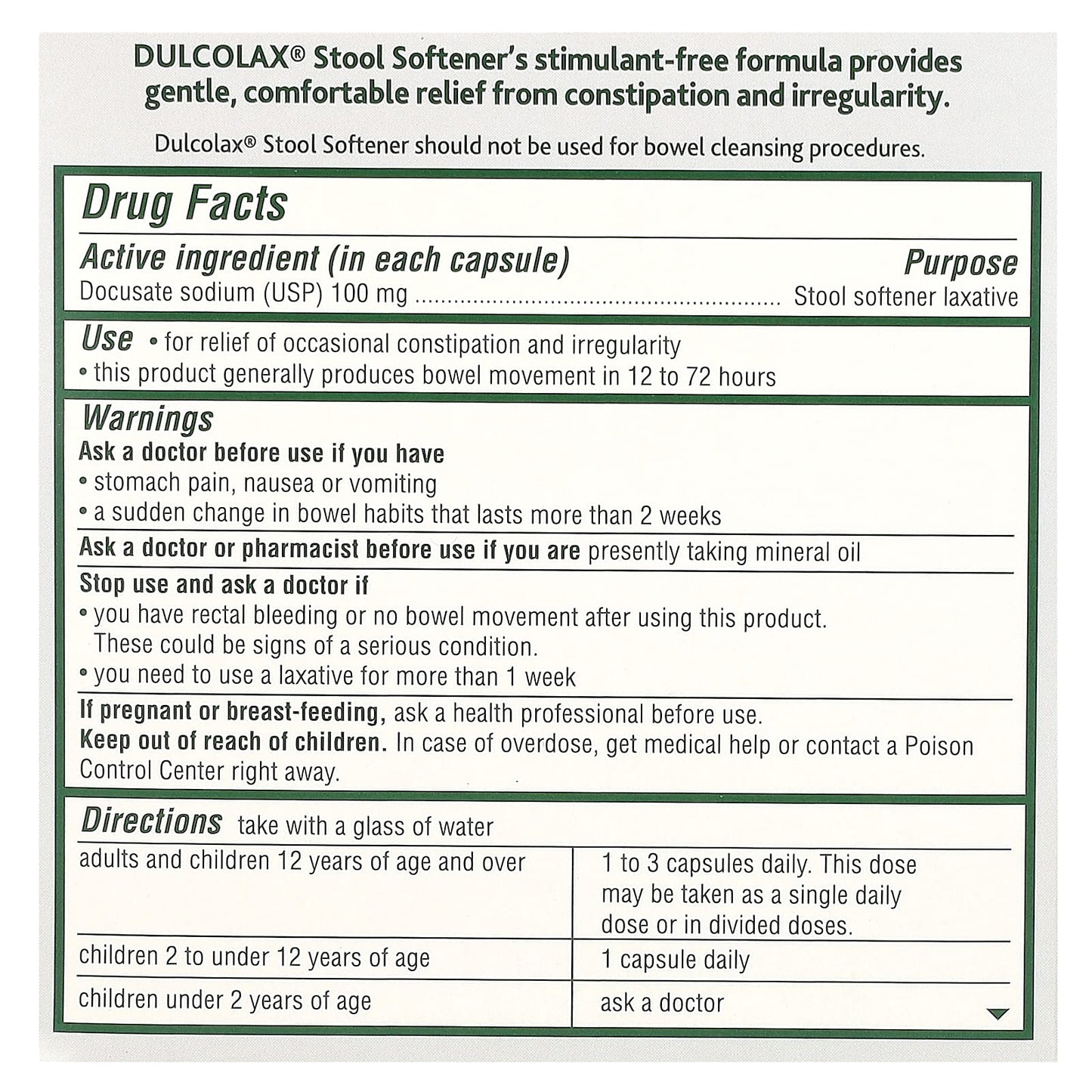 Dulcolax Stool Softener: Gentle, Stimulant-Free Relief from Constipation - Image 2