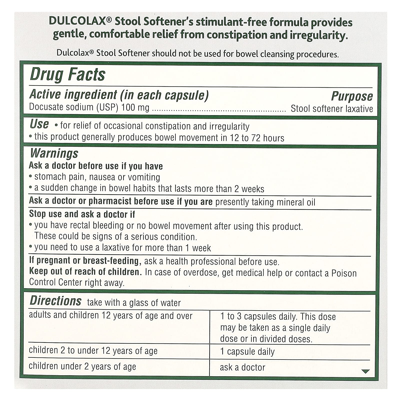 Dulcolax Stool Softener: Gentle, Stimulant-Free Relief from Constipation - Image 2