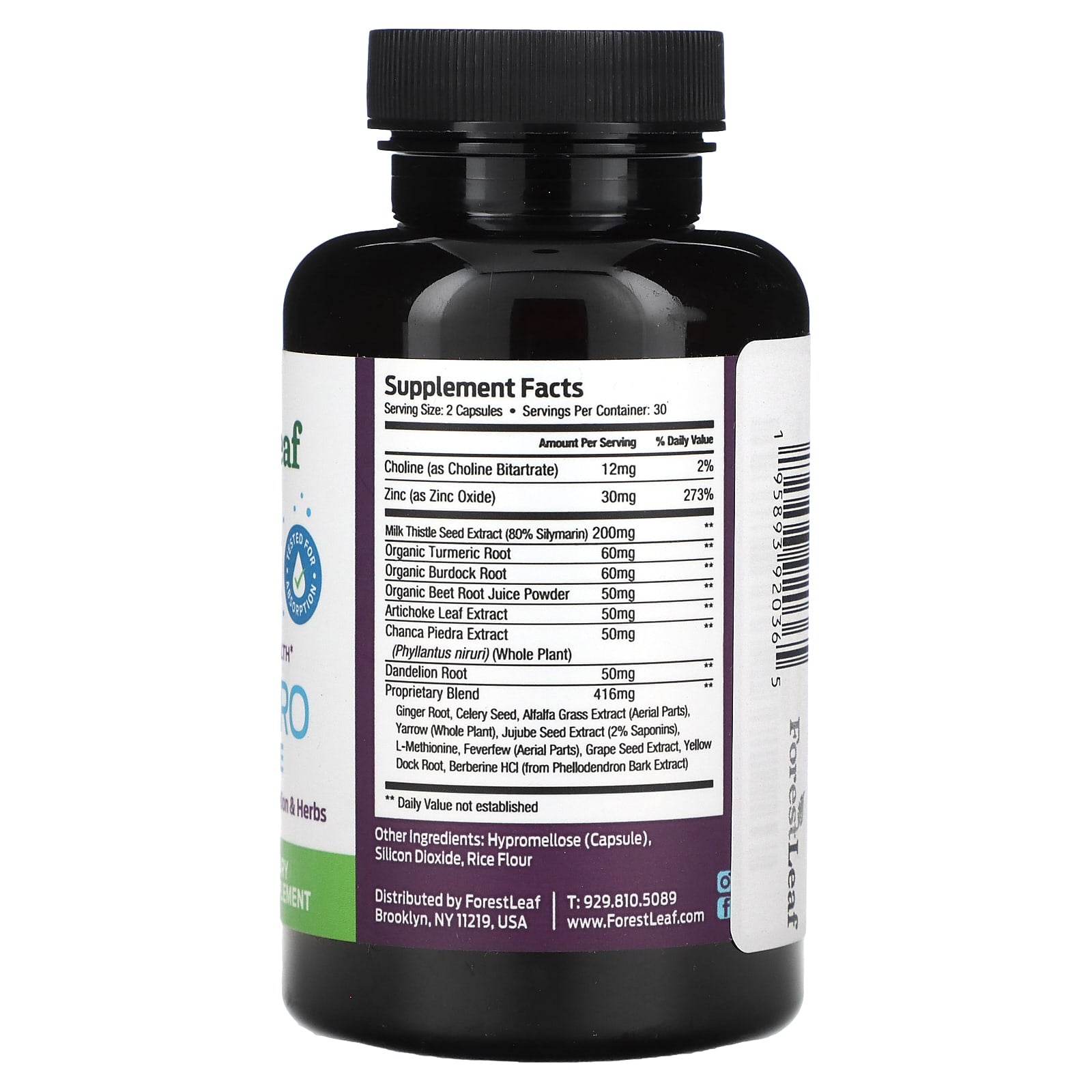 Forest Leaf Liver Pro Cleanse - 60 Capsules, Natural Detox Support - Image 2
