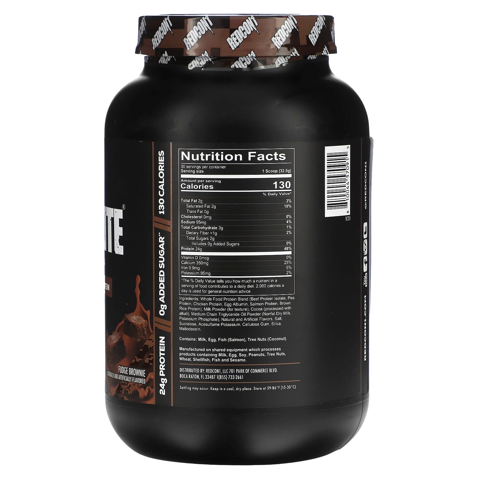 Redcon1, MRE Lite, Whole Food Protein, Fudge Brownie, 2.15 lbs (975 g) - Image 2
