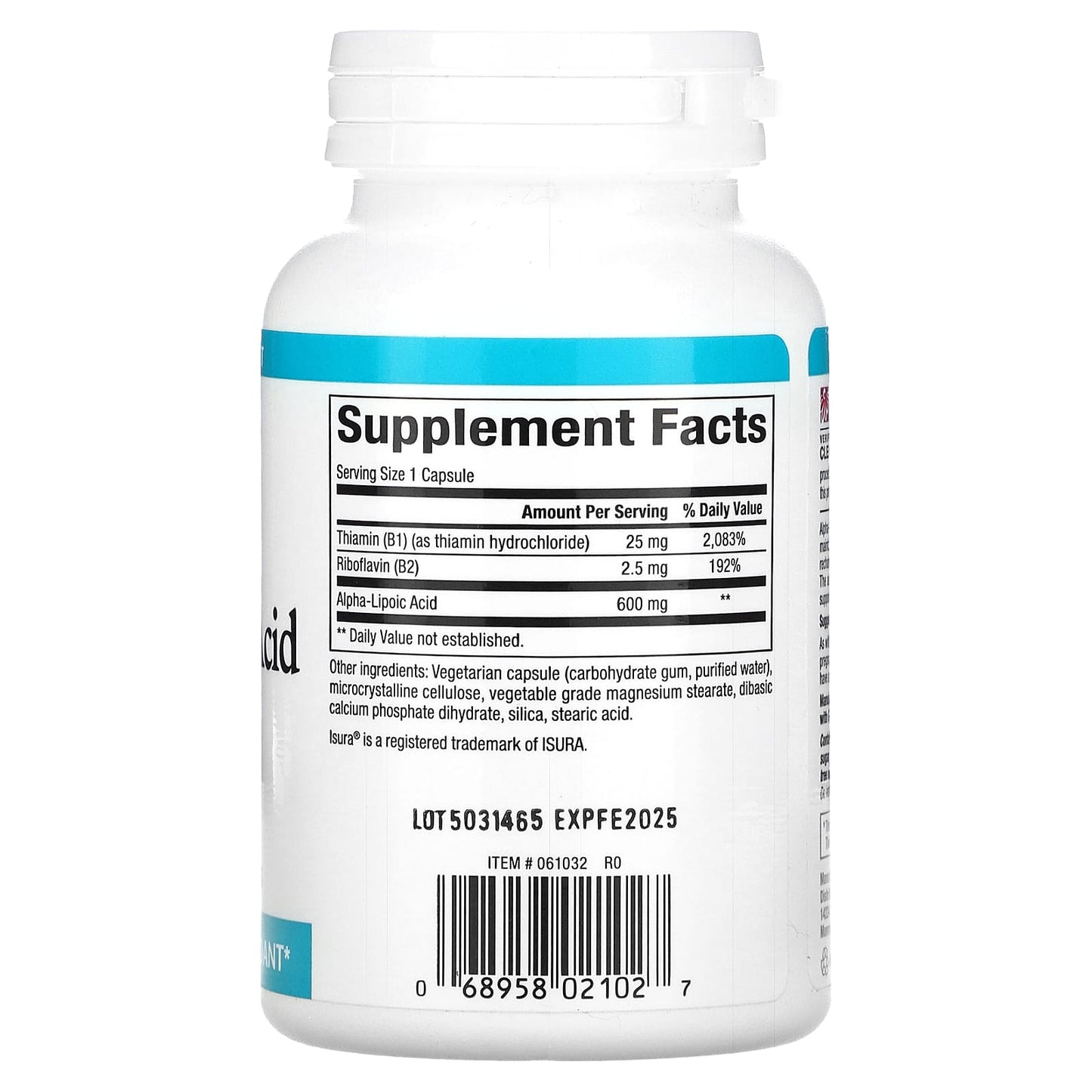Natural Factors, Alpha-Lipoic Acid with B1 & B2, 600 mg, 60 Vegetarian Capsules - Image 2
