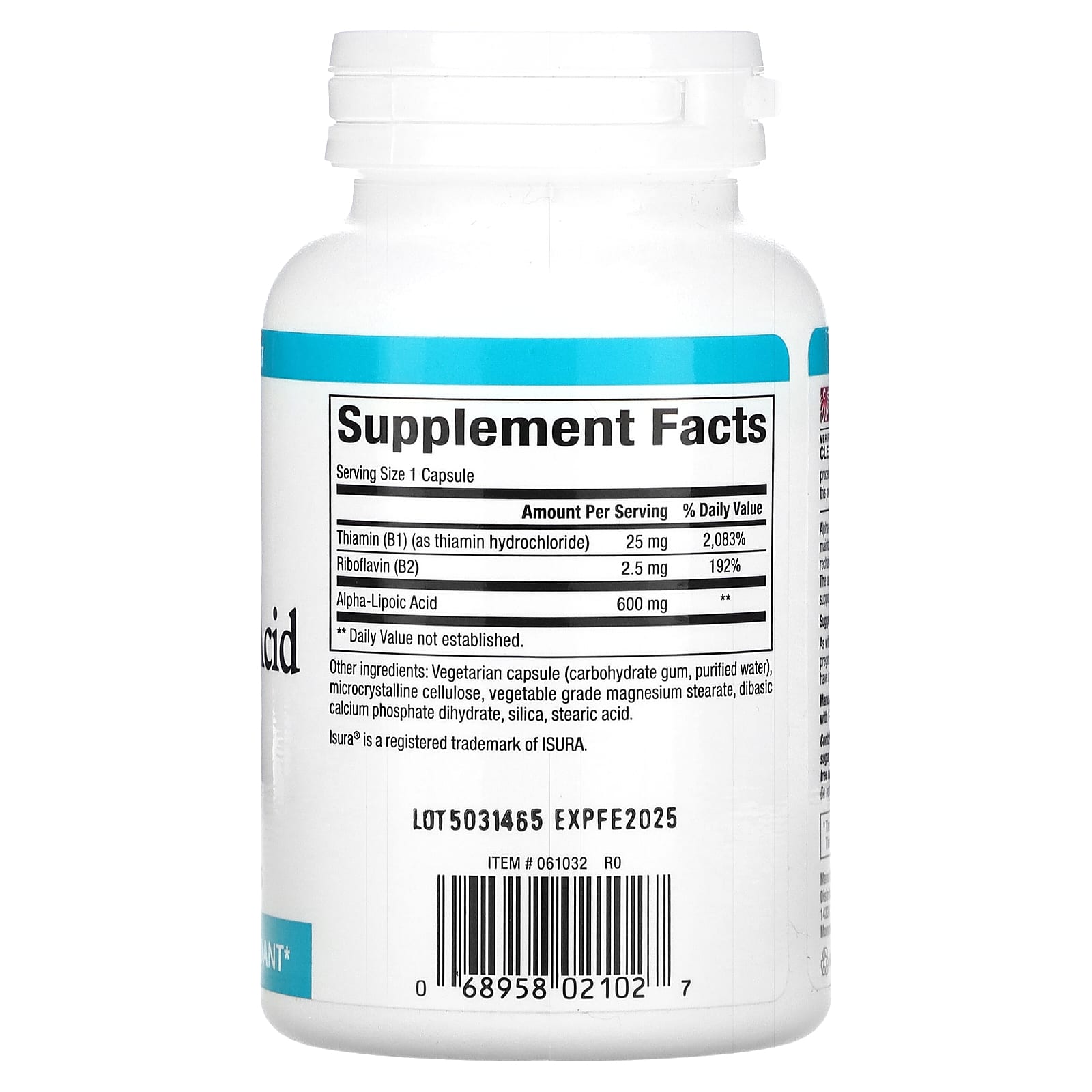 Natural Factors, Alpha-Lipoic Acid with B1 & B2, 600 mg, 60 Vegetarian Capsules - Image 2