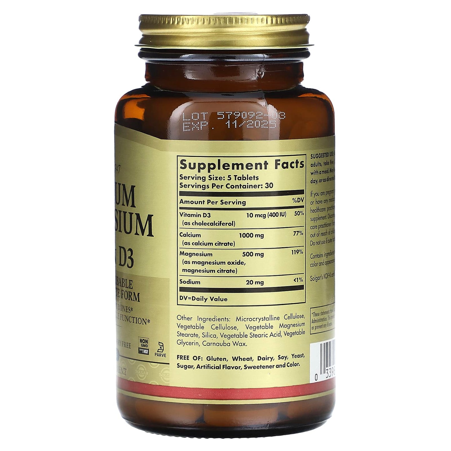 Solgar, Calcium Magnesium with Vitamin D3, 150 Tablets - Image 2