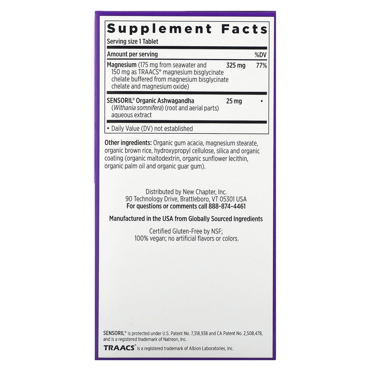 New Chapter, Magnesium + Ashwagandha , 90 Vegan Tablets - Image 2
