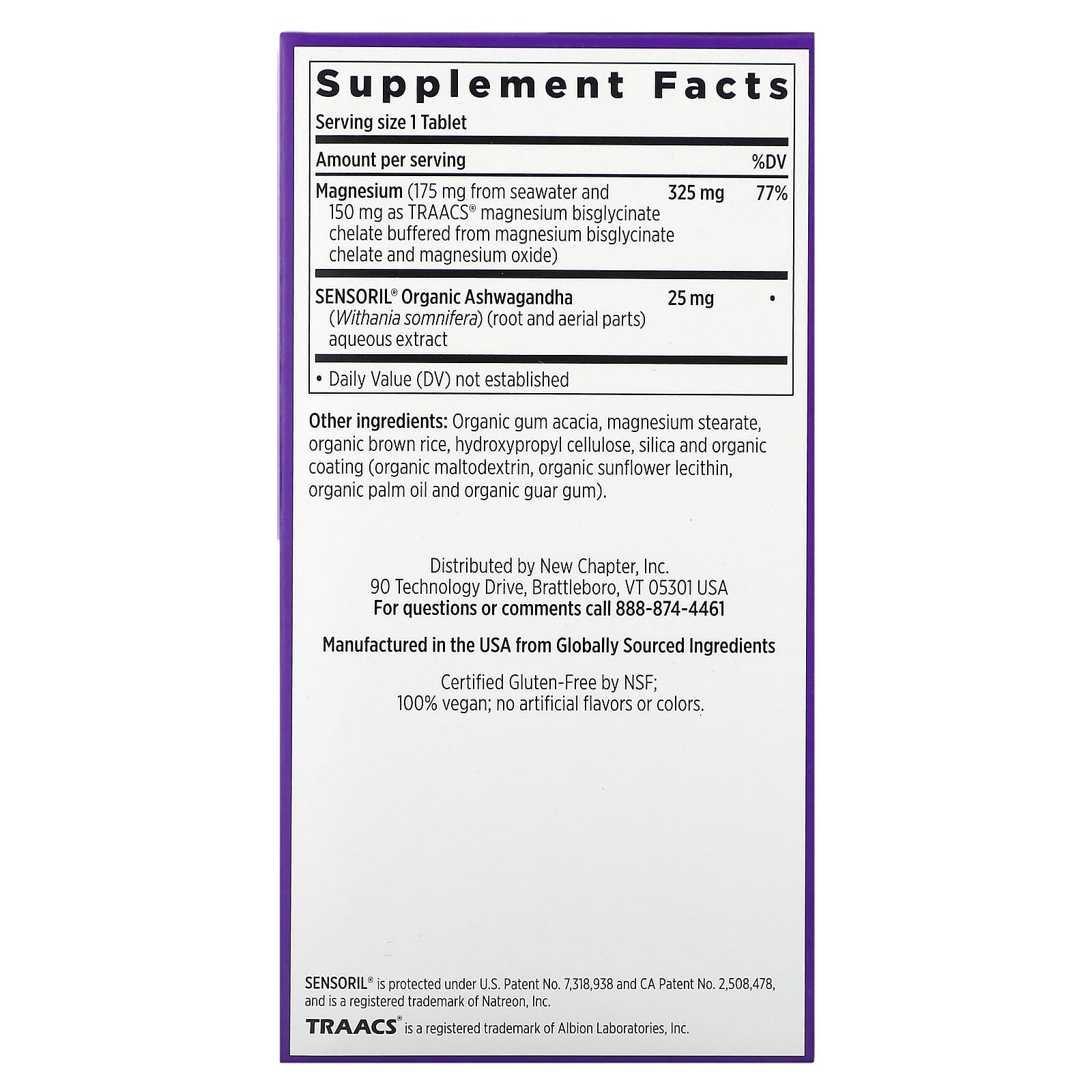 New Chapter, Magnesium + Ashwagandha , 90 Vegan Tablets - Image 2