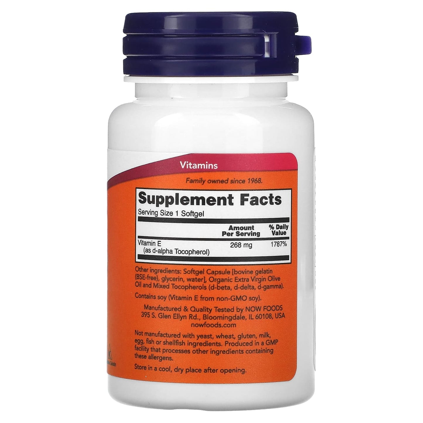 NOW Foods, E-400, 268 mg (400 IU), 50 Softgels - Image 2