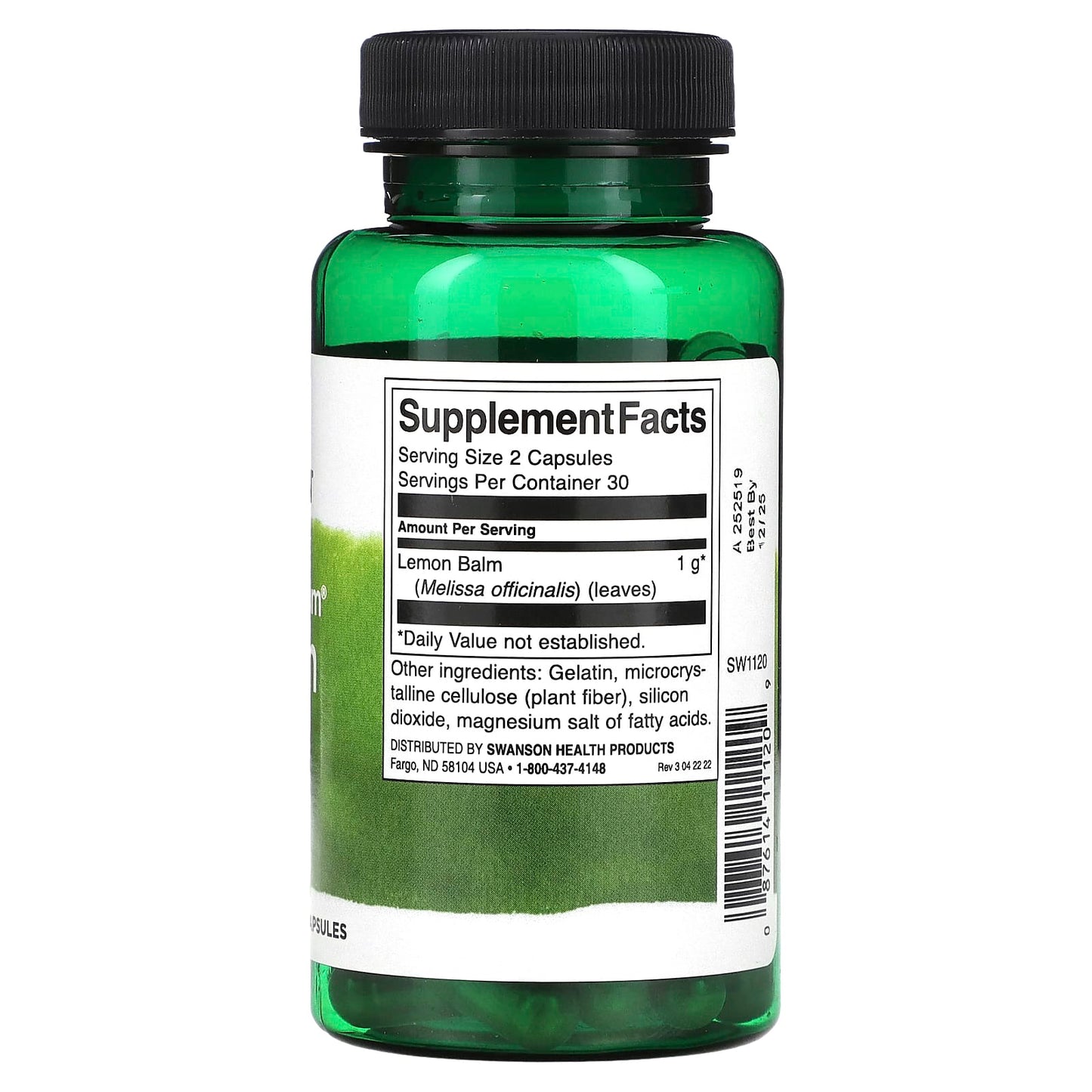 Swanson, Full Spectrum Lemon Balm, 500 mg, 60 Capsules - Image 2
