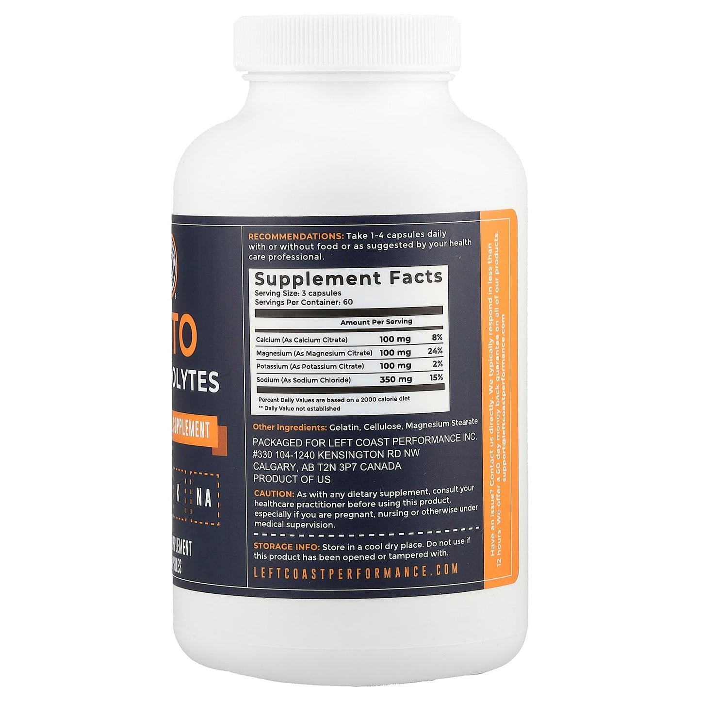 Left Coast Performance, Keto Electrolytes, 180 Capsules - Image 2