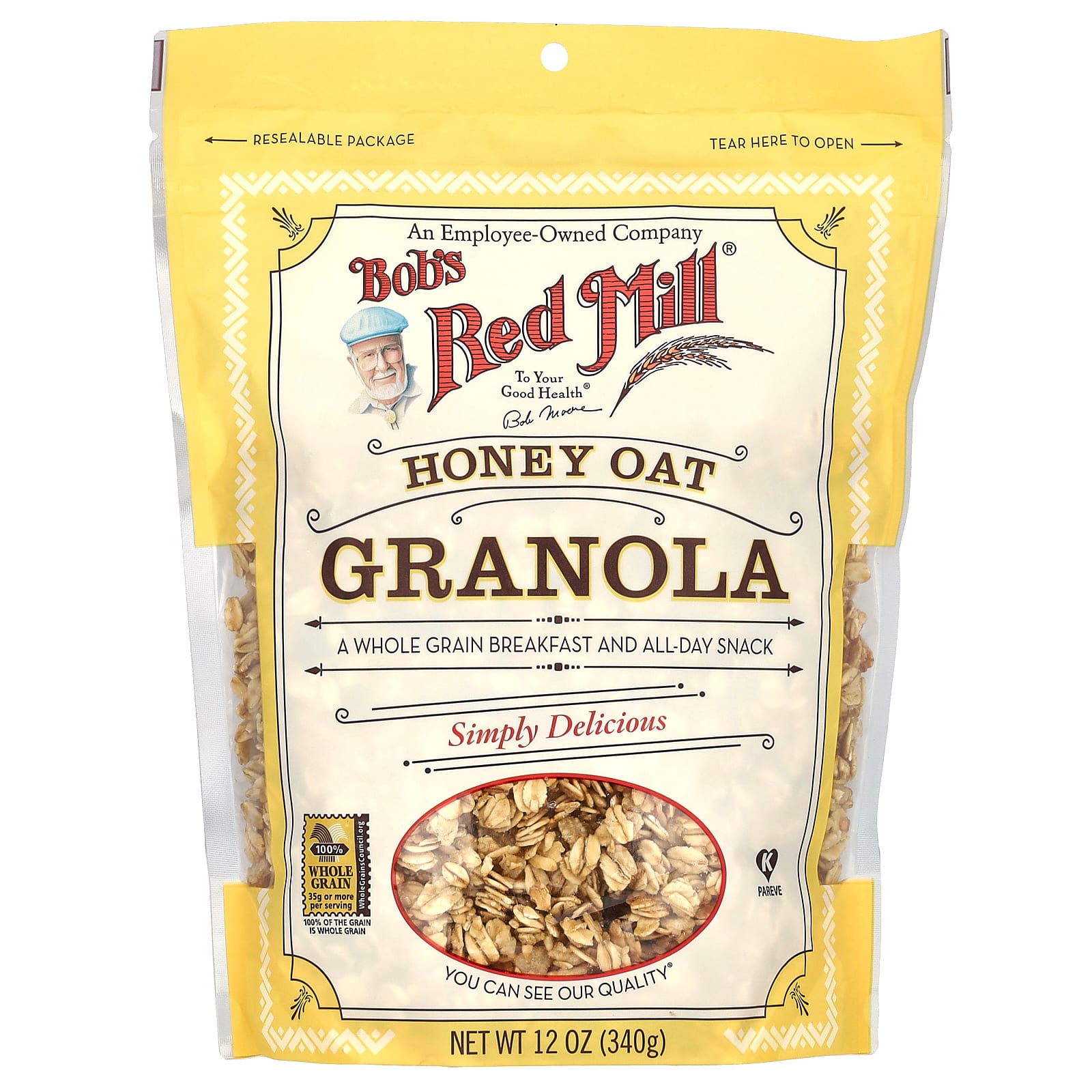 Bob's Red Mill, Whole Grain Honey Oat Granola, 12 oz (340g) - Image 1