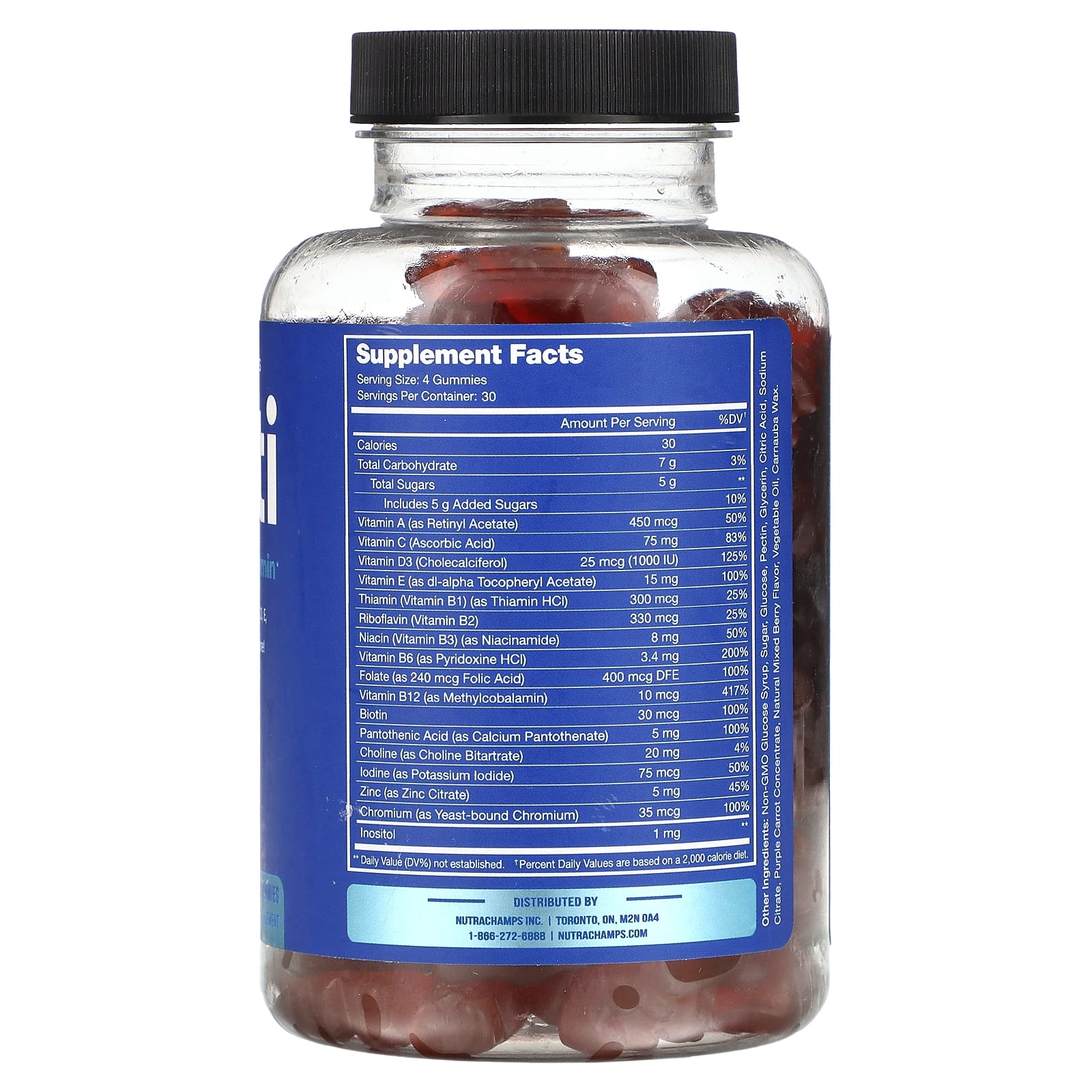 NutraChamps, Multi, Perfect Men's Multivitamin, Raspberry, 120 Vitamin Gummies - Image 2