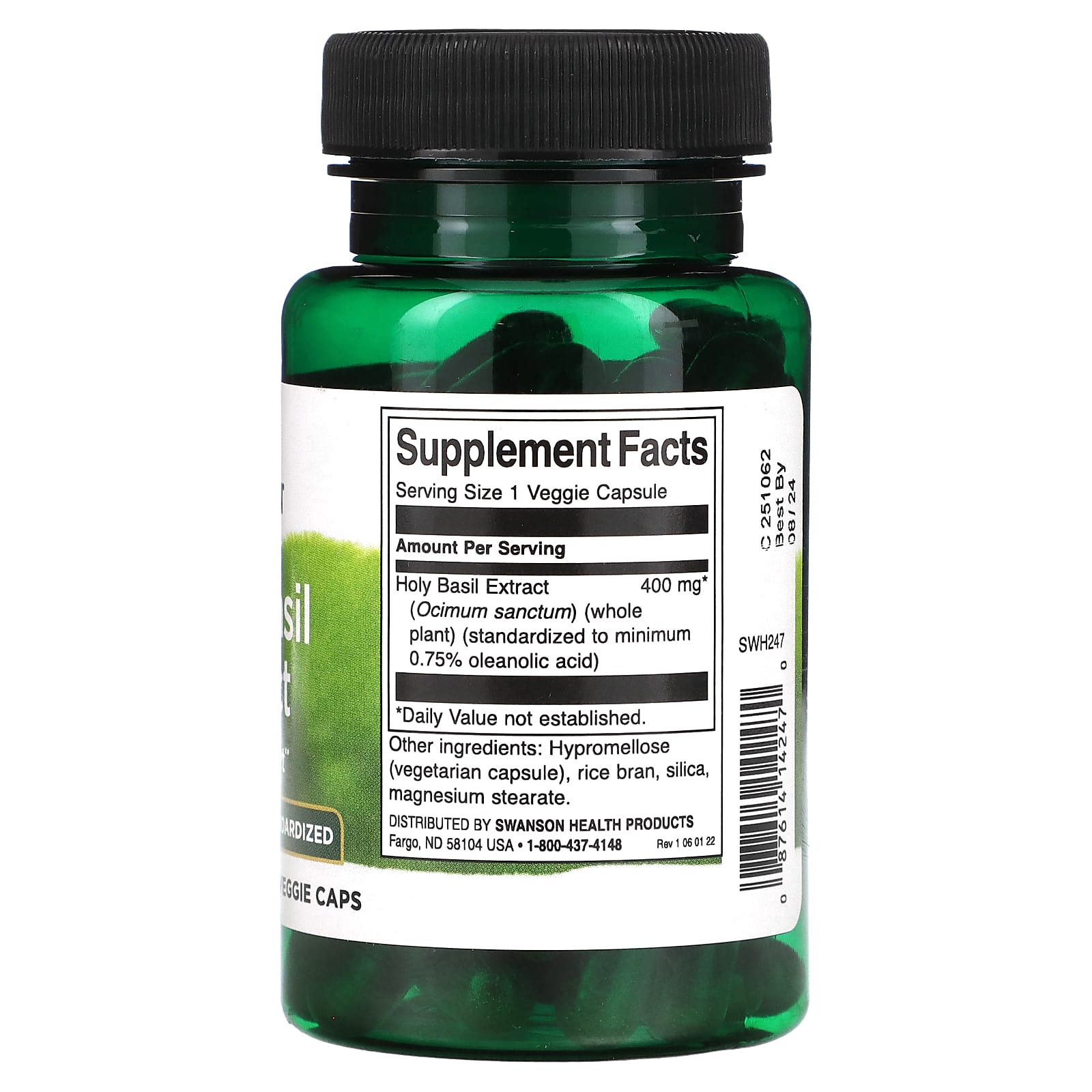 Swanson, Holy Basil Extract , 400 mg , 60 Veggie Caps - Image 2