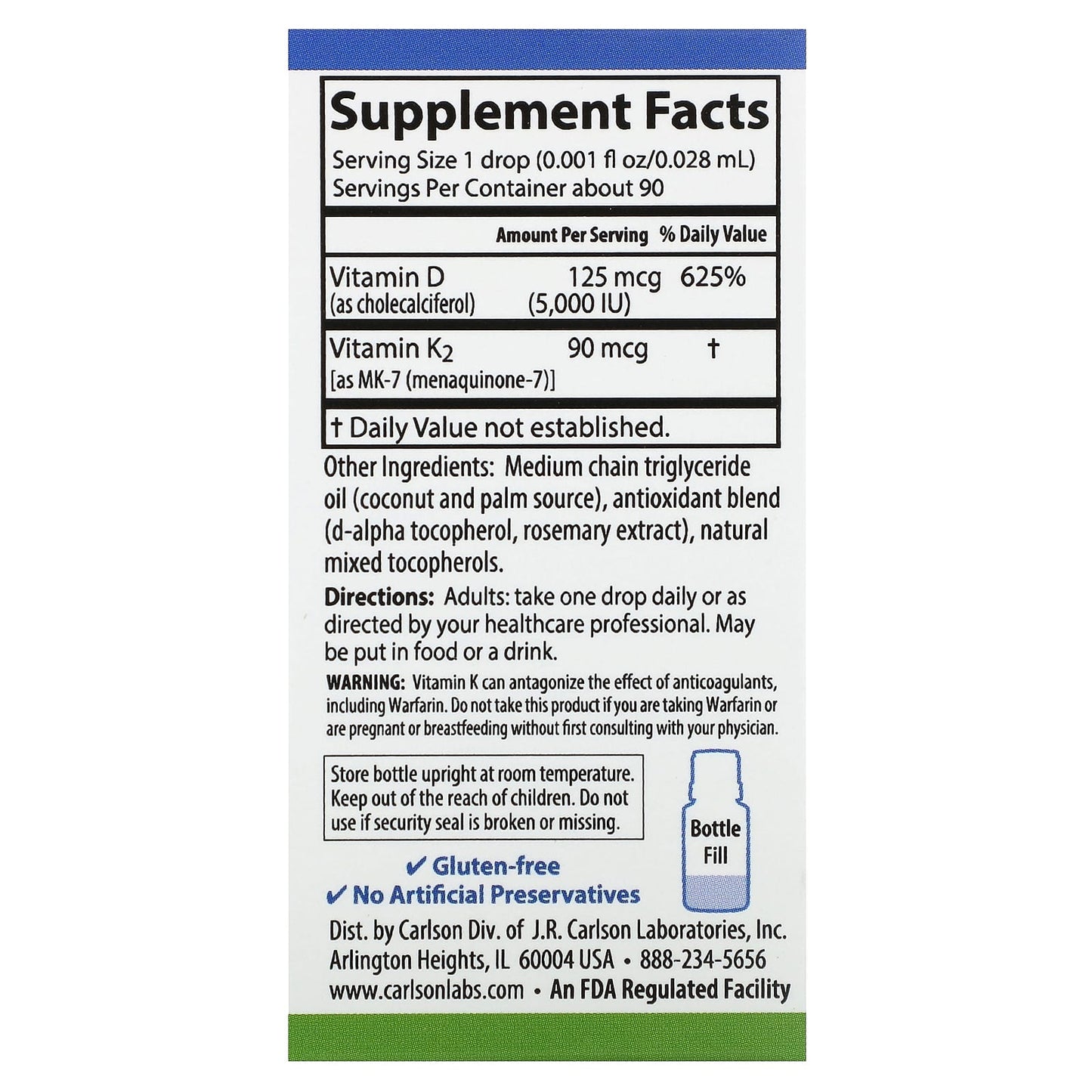 Carlson Super Daily D3 K2 Liquid Vitamin Supplement - Image 2
