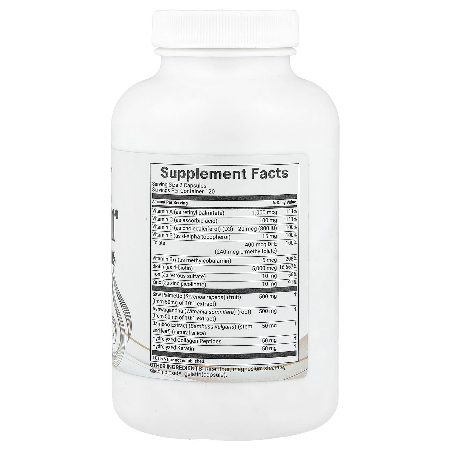 Micro Ingredients, Hair Vitamins Complex, 240 Capsules - Image 2