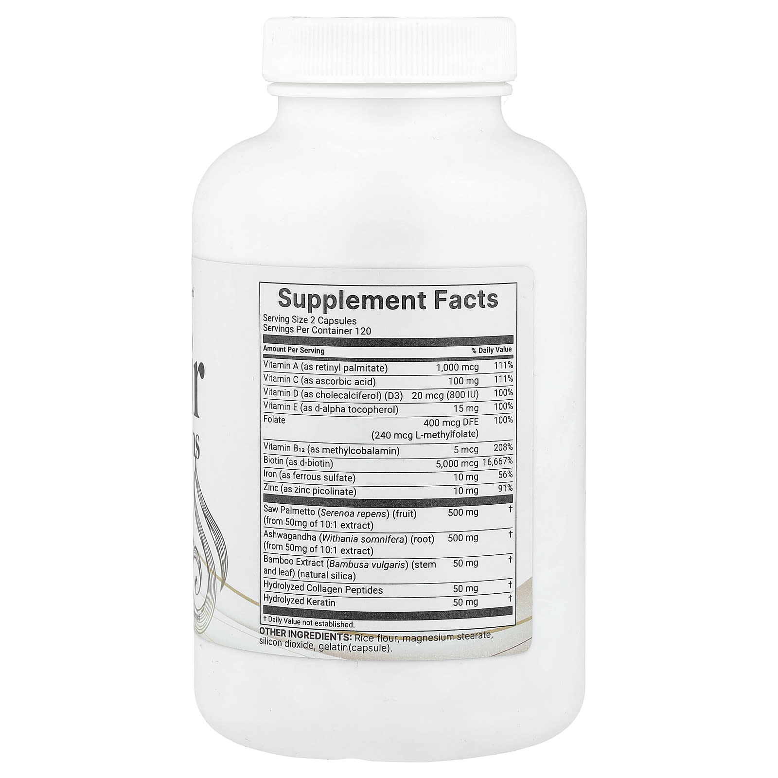 Micro Ingredients, Hair Vitamins Complex, 240 Capsules - Image 2