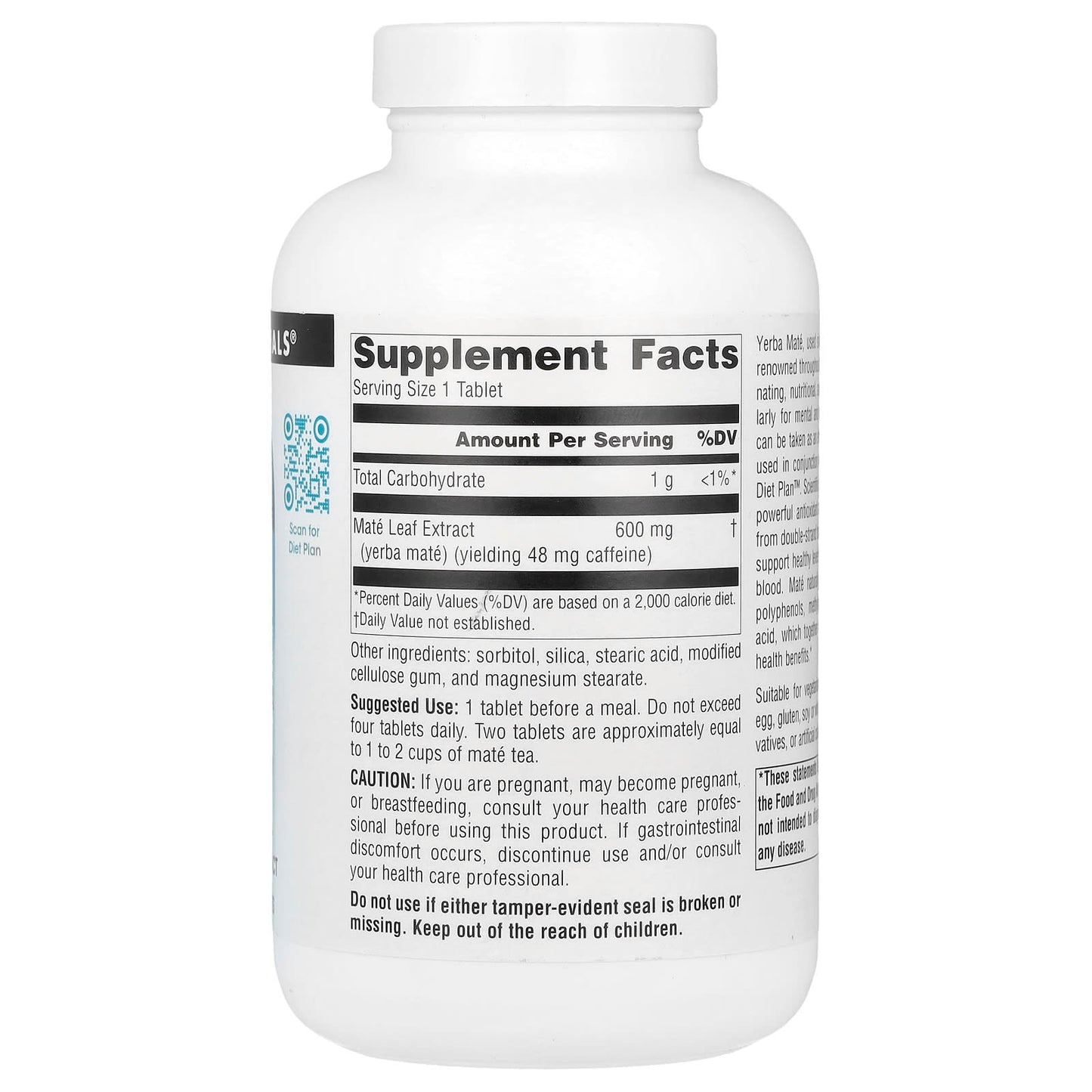 Source Naturals, Yerba Mate, 600 mg, 180 Tablets - Image 2