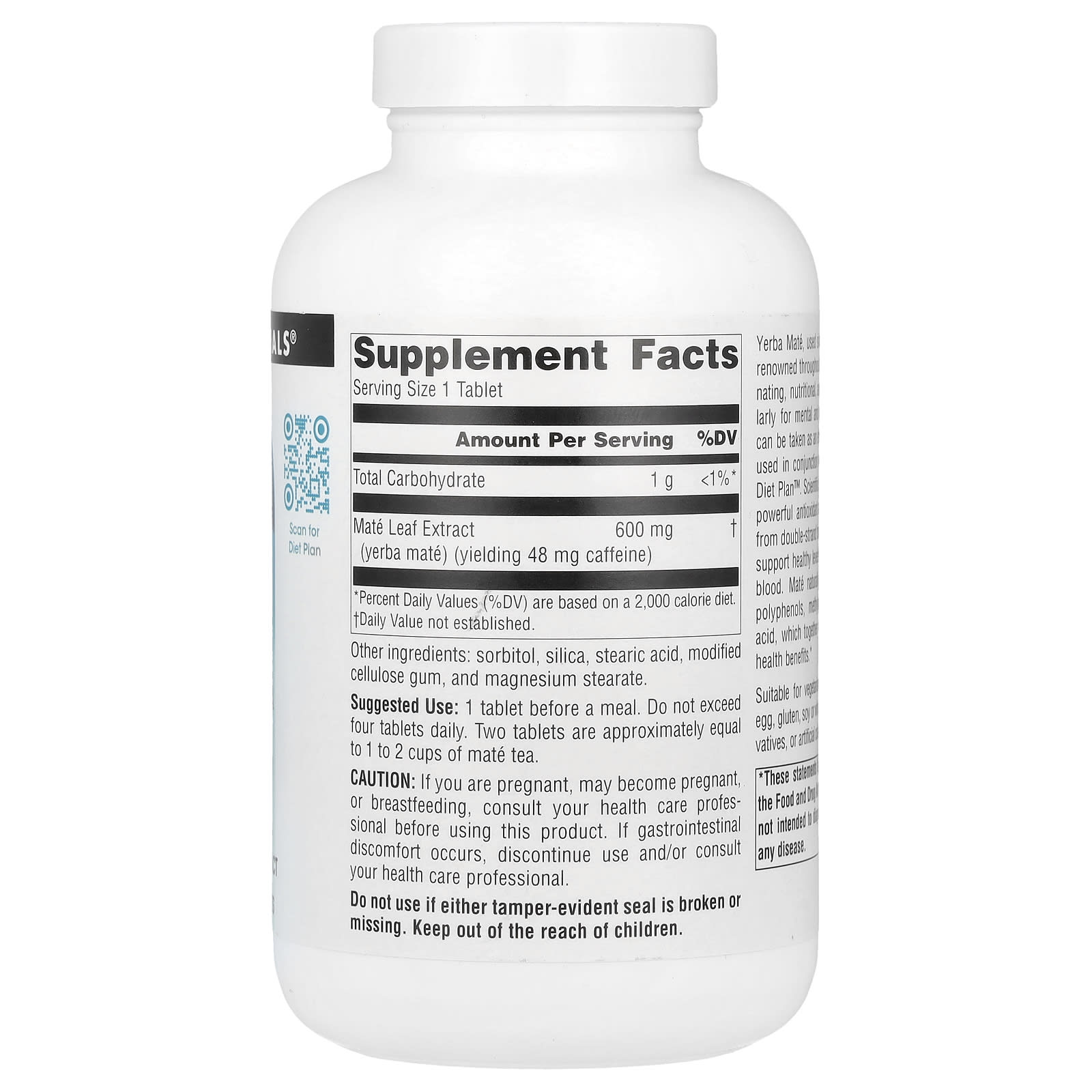 Source Naturals, Yerba Mate, 600 mg, 180 Tablets - Image 2