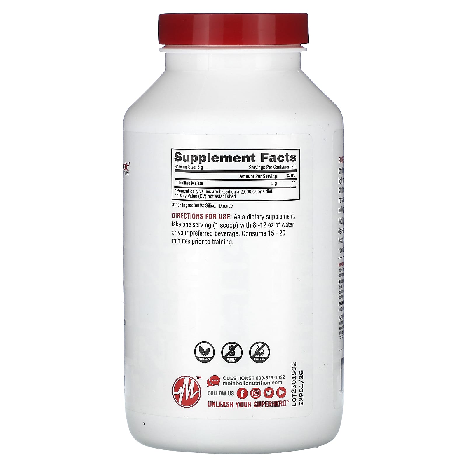 Metabolic Nutrition, Citrulline, Unflavored , 10.58 oz (300 g) - Image 2