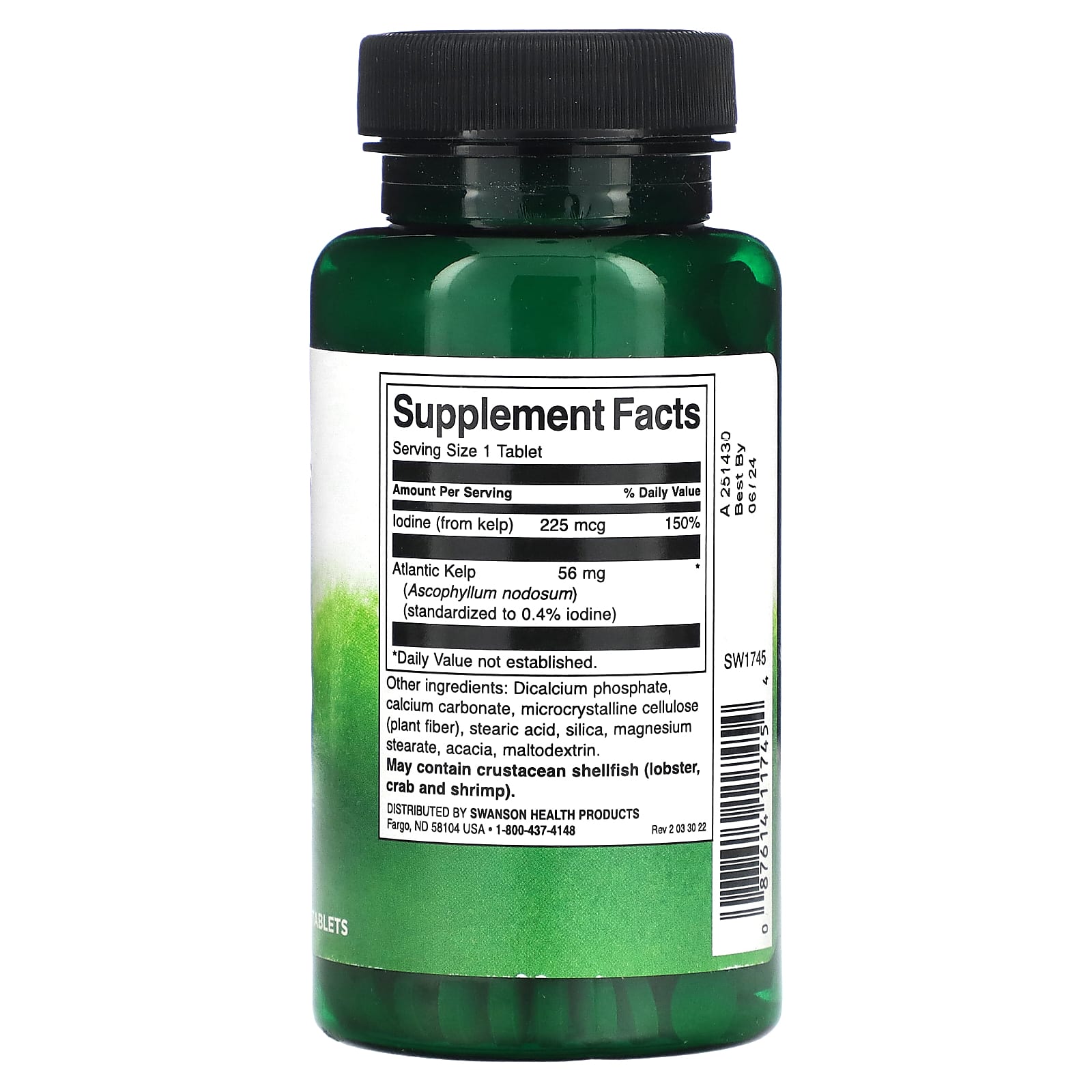 Swanson, Kelp, 250 Tablets - Image 2