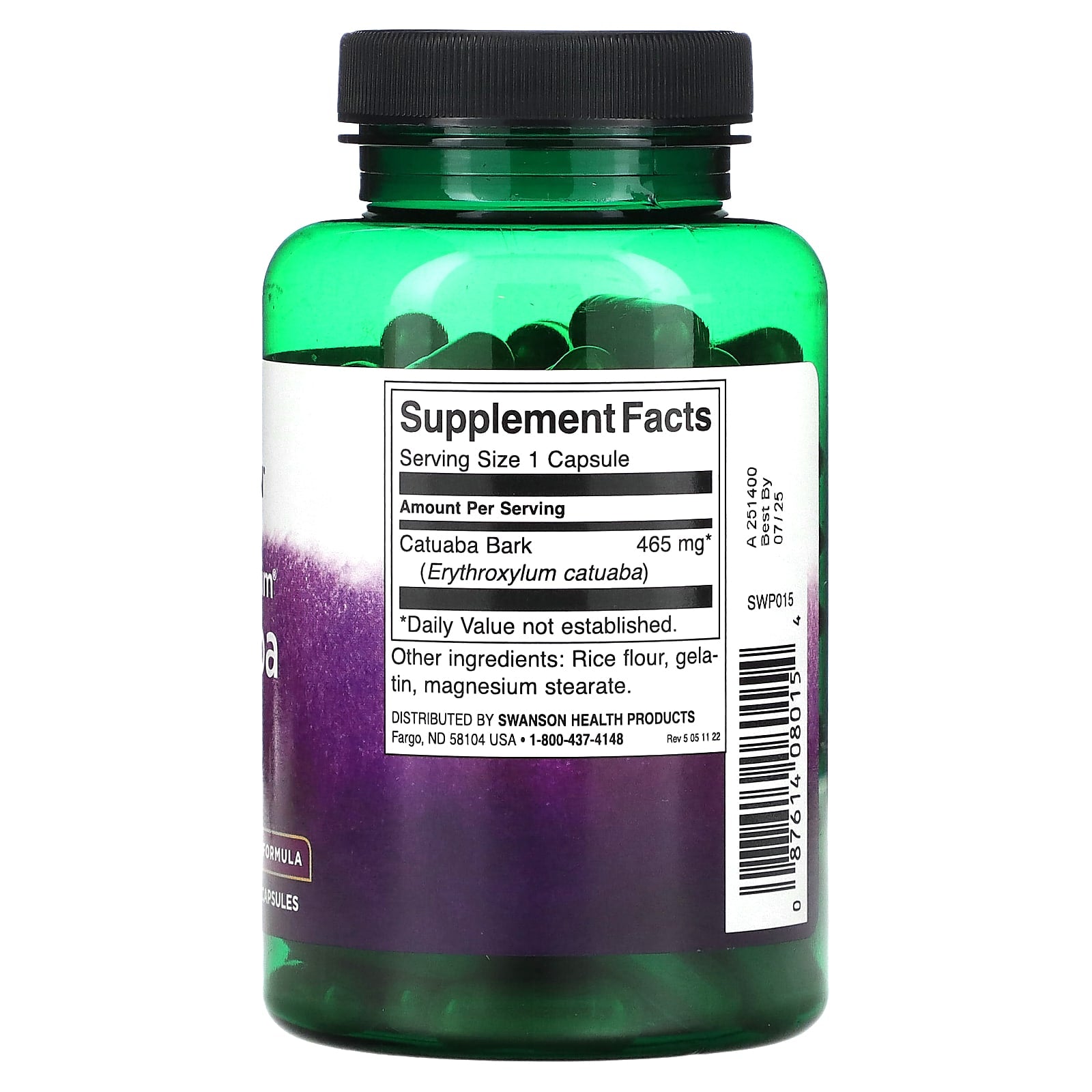 Swanson, Full Spectrum Catuaba Bark, 465 mg, 120 Capsules - Image 2
