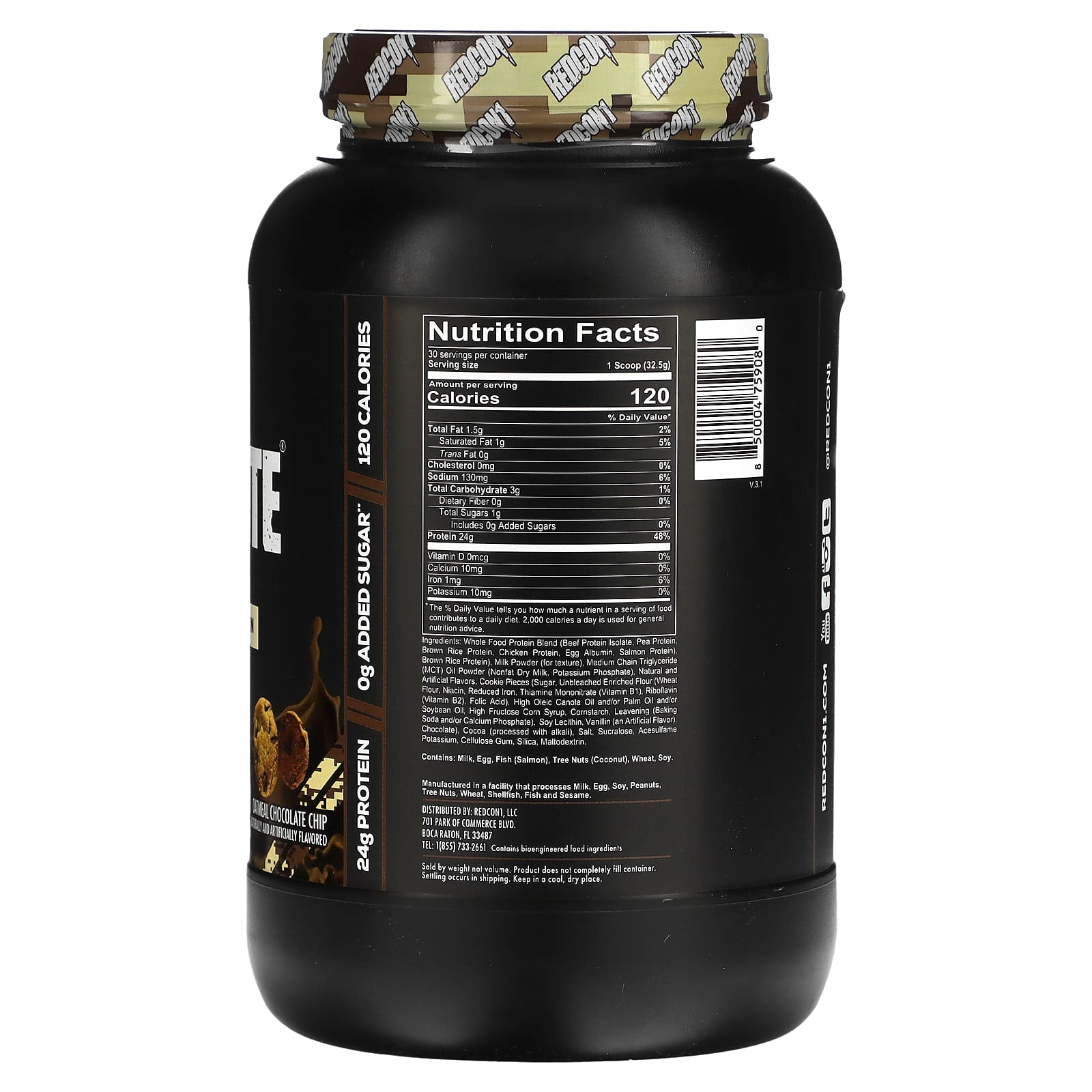 Redcon1, MRE Lite, Whole Food Protein, Oatmeal Chocolate Chip, 2.15 lb (975 g) - Image 2