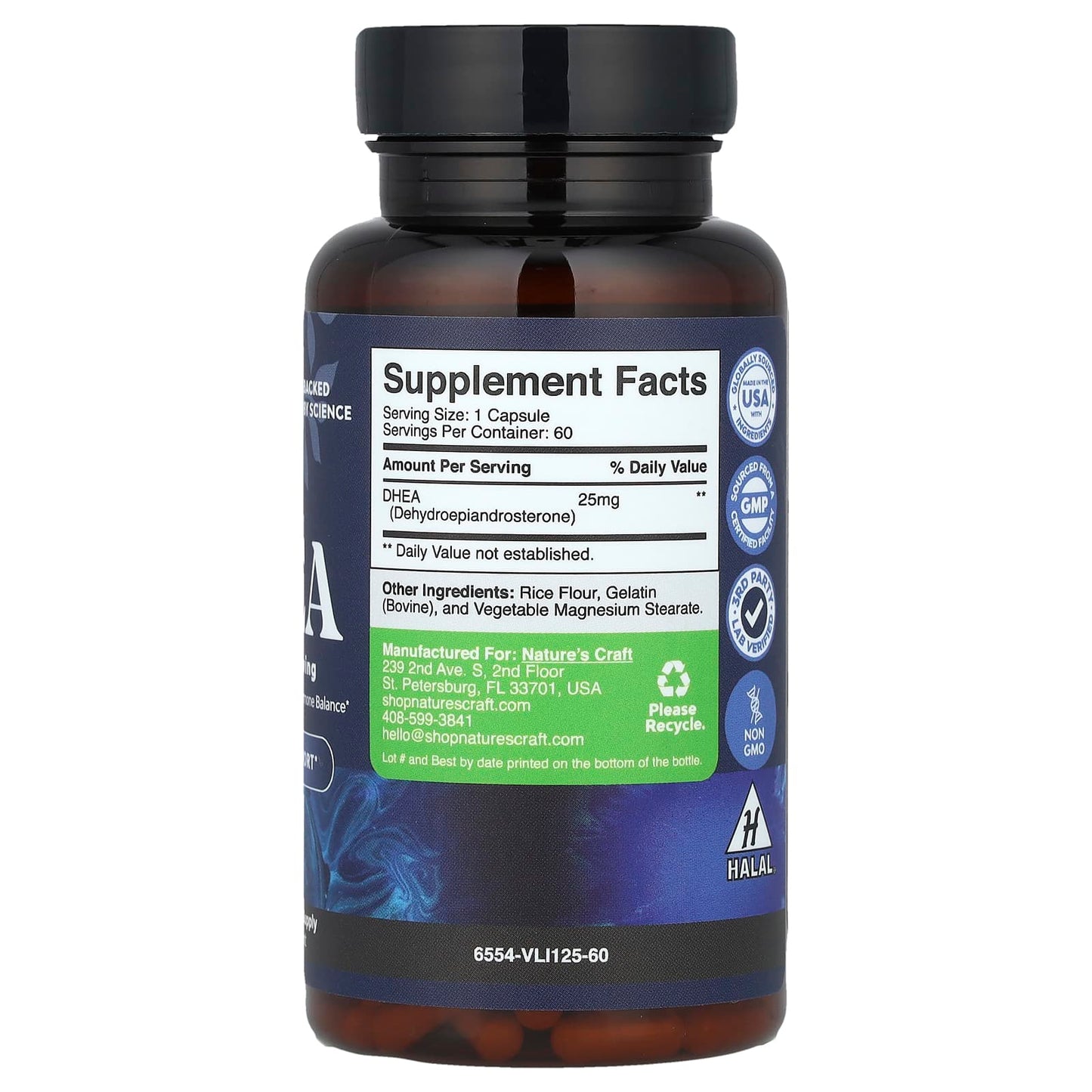 Nature's Craft, DHEA, 25 mg, 60 Capsules - Image 2