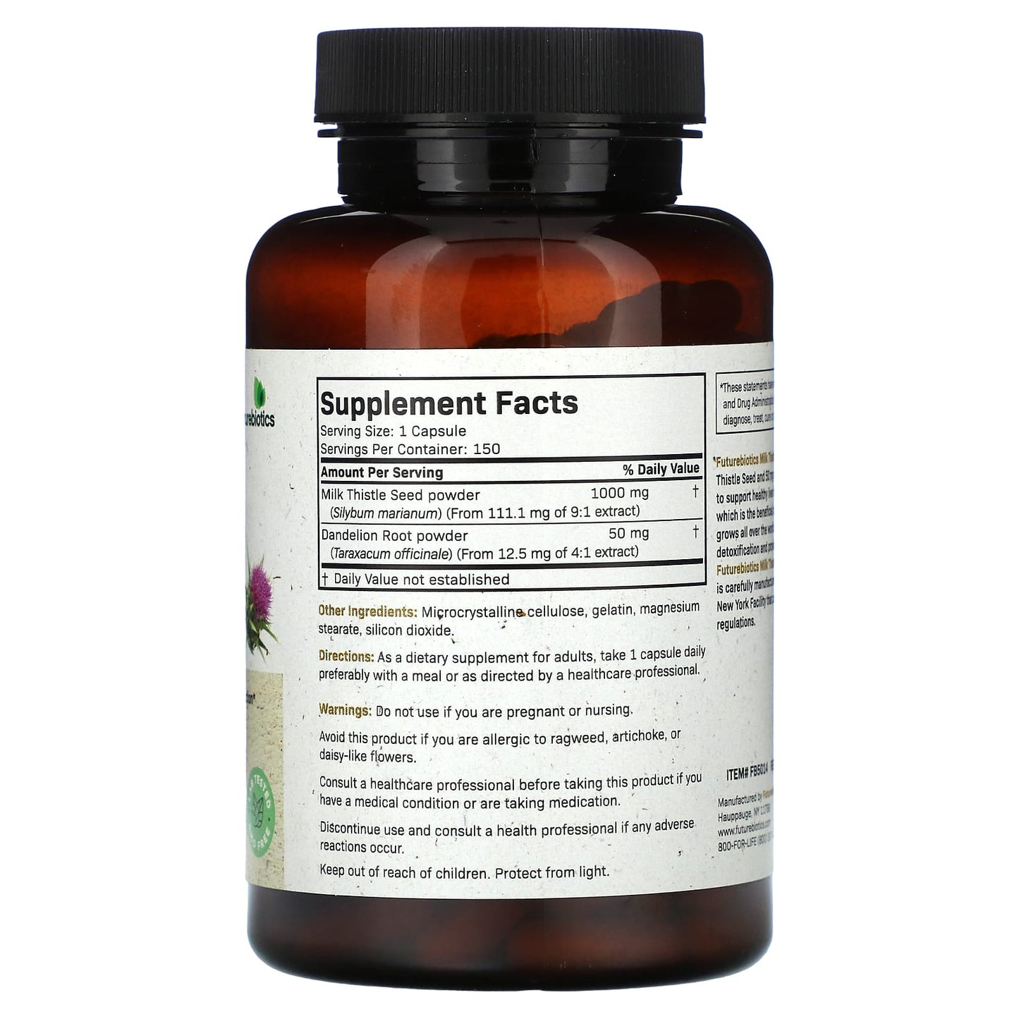 Futurebiotics Milk Thistle 1000mg Liver Support Supplement - Image 2