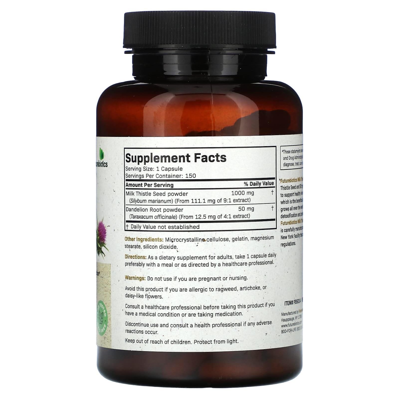 Futurebiotics Milk Thistle 1000mg Liver Support Supplement - Image 2