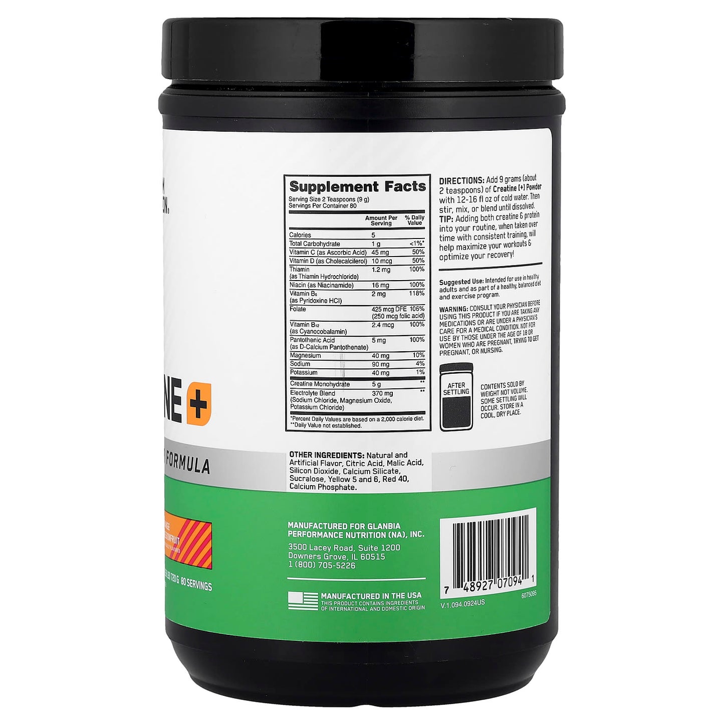 Optimum Nutrition, Creatine+, Orange Passionfruit, 1.58 lb (720 g) - Image 2