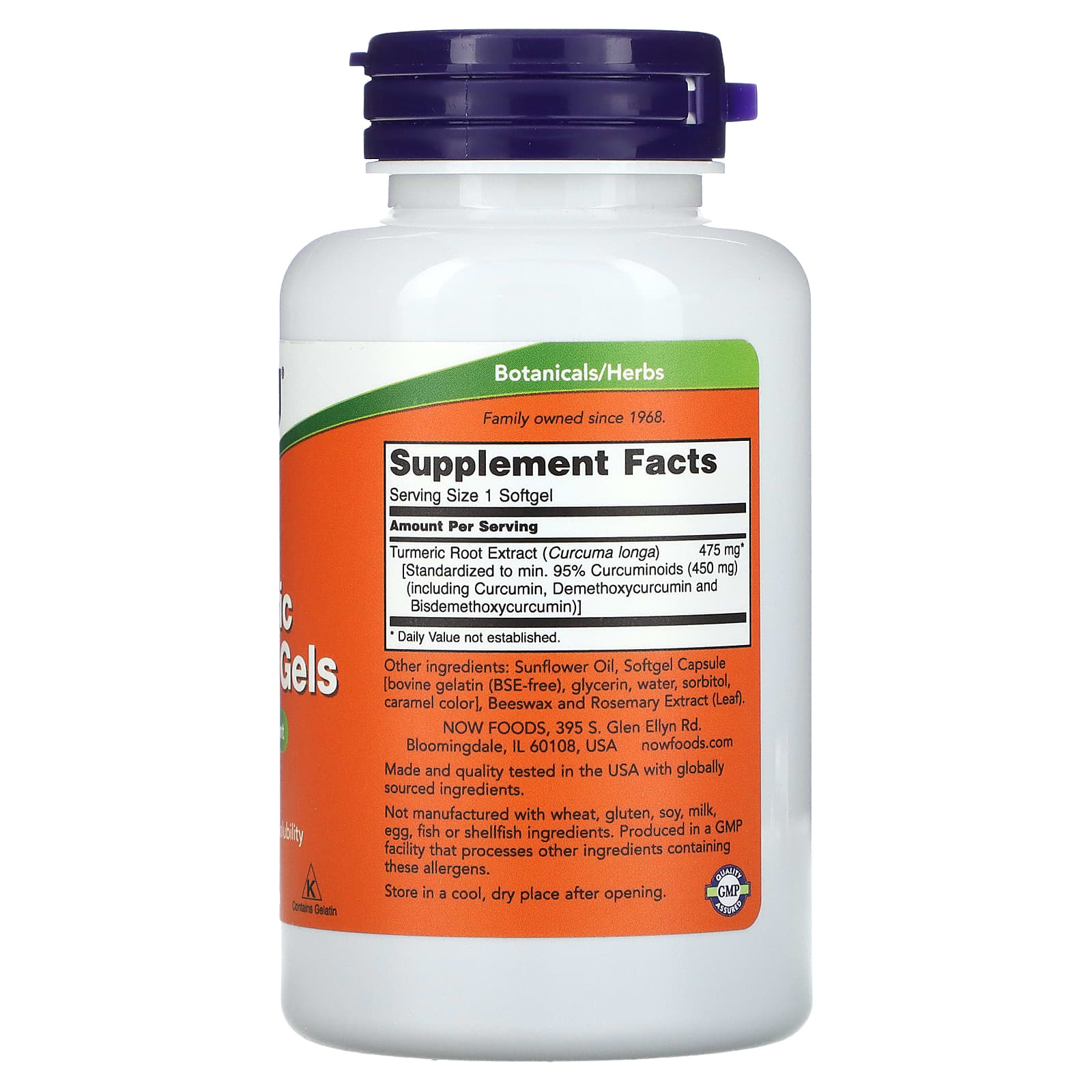 NOW Foods, Turmeric Curcumin Gels, 60 Softgels - Image 2