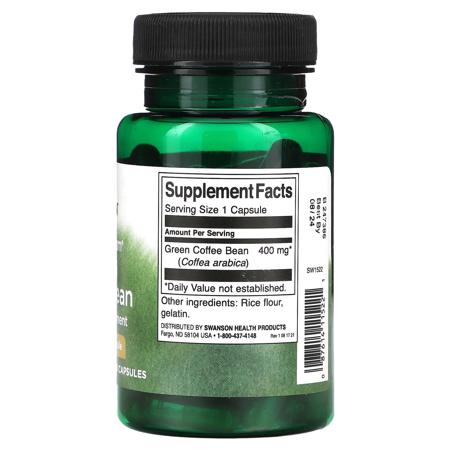 Swanson, Full Spectrum Green Coffee Bean, 400 mg, 60 Capsules - Image 2