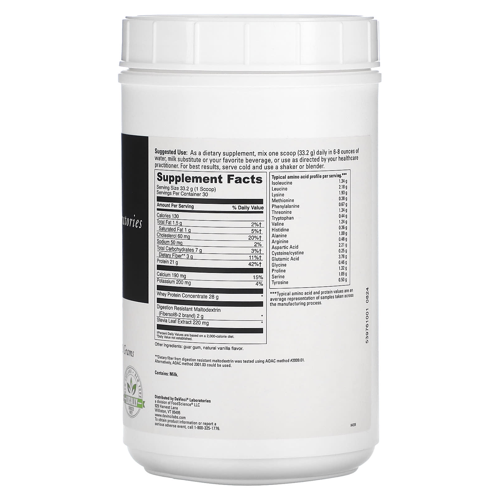 DaVinci Laboratories Right Whey Creamy Vanilla 2.2lbs Protein Supplement - Image 2