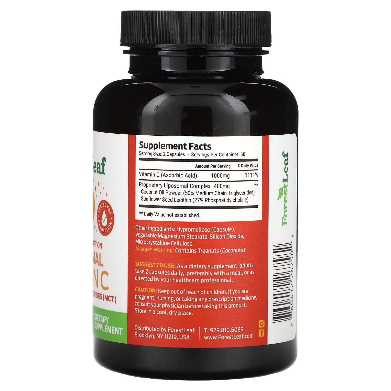 Boost Immunity with Forest Leaf Liposomal Vitamin C, 1400mg, 120 Capsules - Image 2