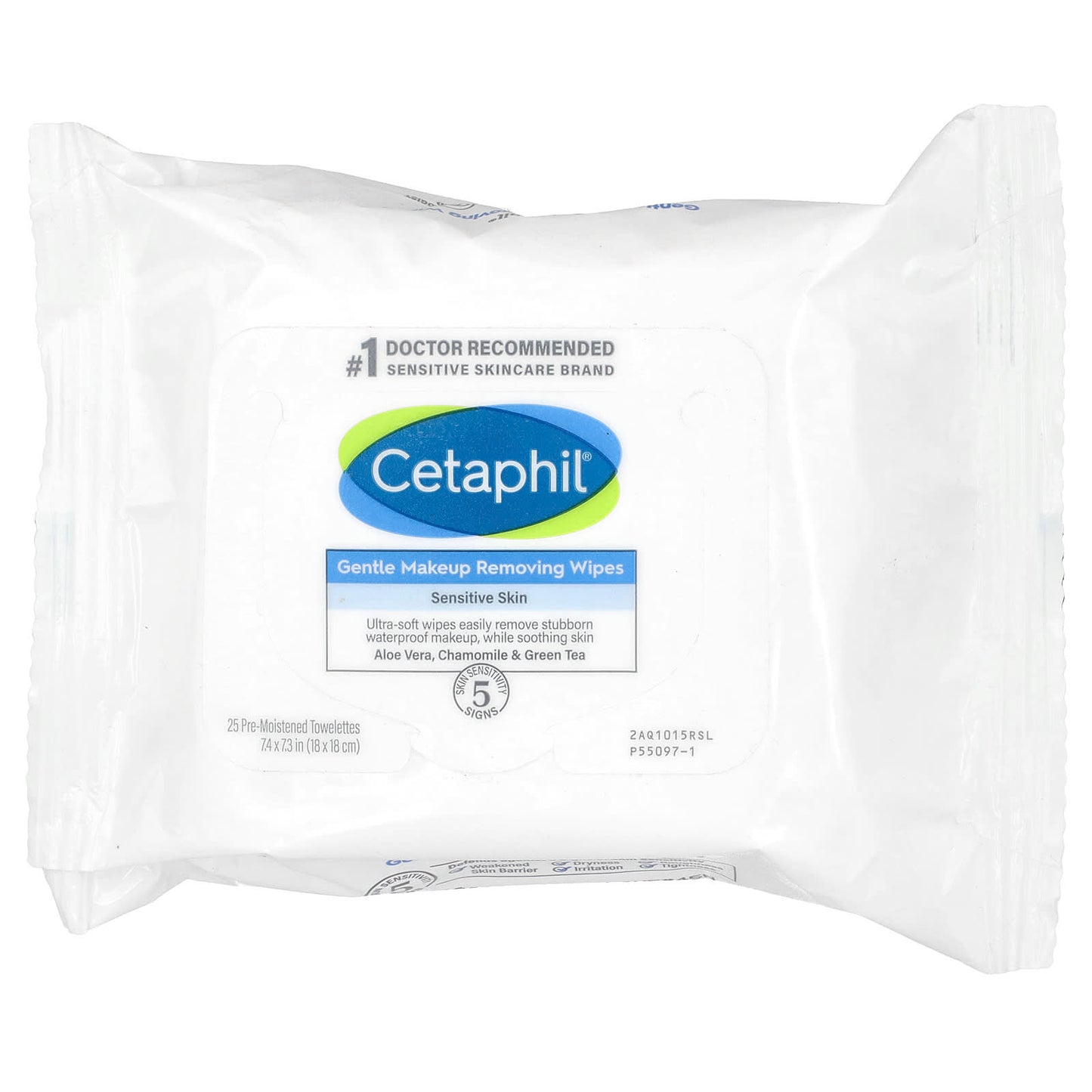 Gentle Makeup Removing Wipes by Cetaphil - 25 Pre-Moistened Towelettes - Image 1