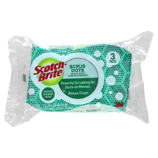 Scotch-Brite, Scrub Dots Heavy Duty Scrub Sponges, 3 Scrub Sponges - Image 1