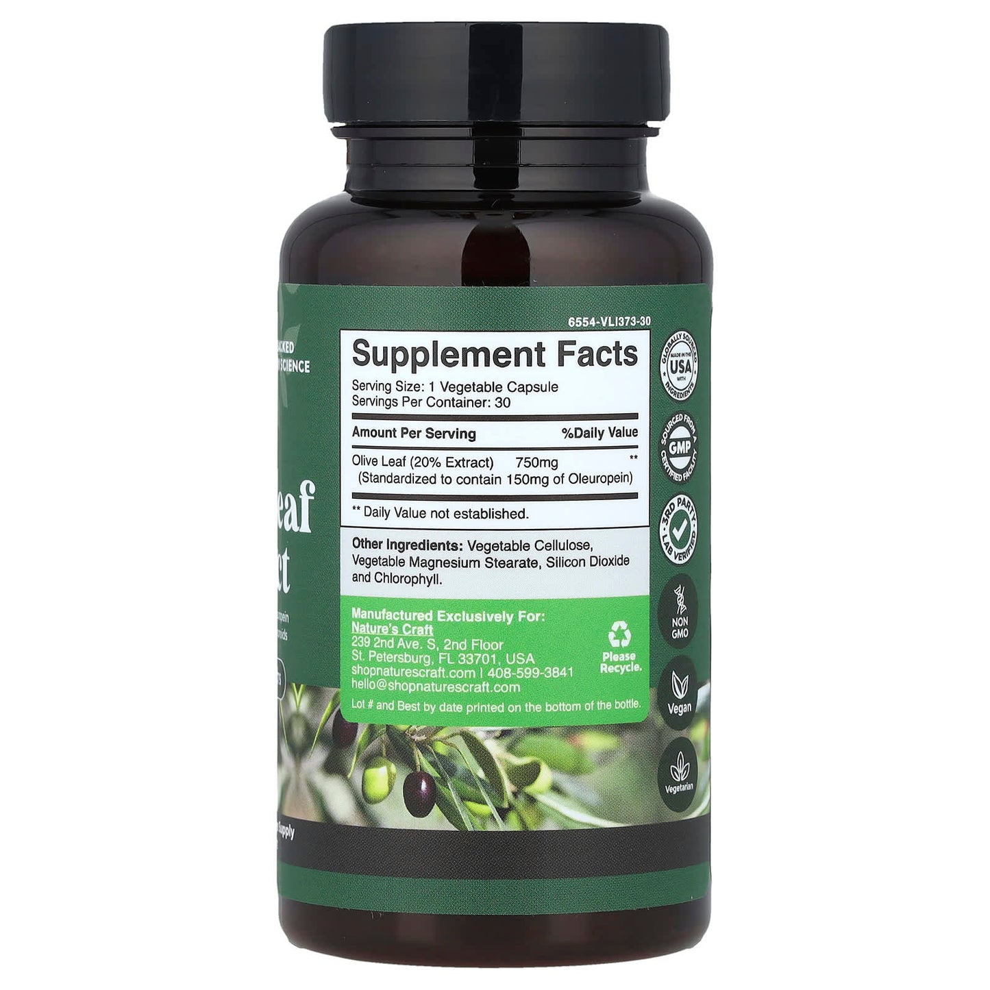 Nature's Craft, Olive Leaf Extract, 750 mg, 30 Capsules