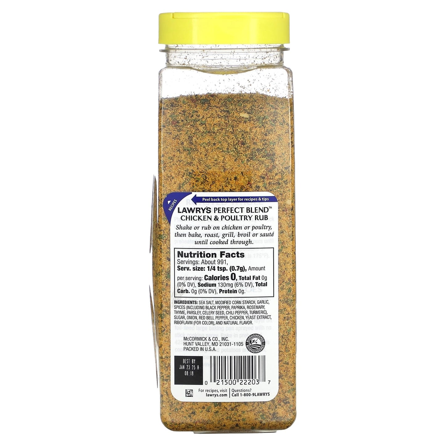 Lawry's, Perfect Blend, Chicken & Poultry Rub, 1 lb 8.5 oz (694 g) - Image 2