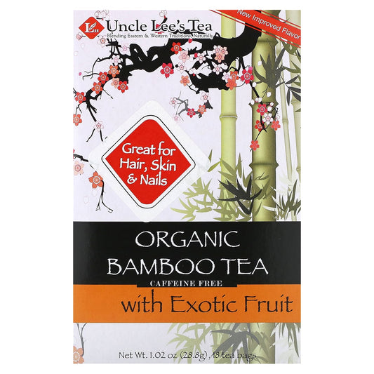 Uncle Lee's Tea, Organic Bamboo Tea with Exotic Fruit, Caffeine Free, 18 Tea Bags, 1.02 oz (28.8 g) - Image 1