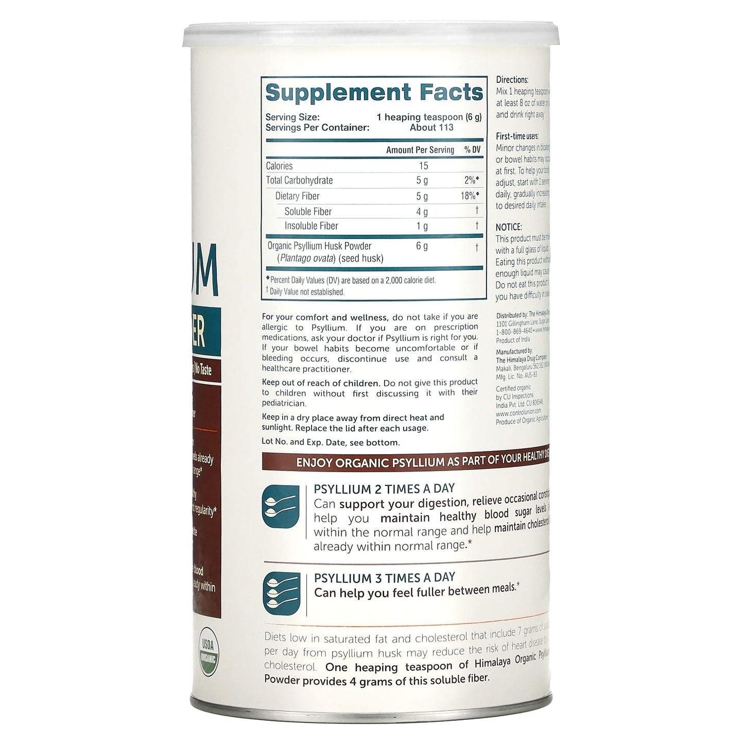 Himalaya Organic Psyllium Husk Powder - 24 oz (680 g) - Image 2