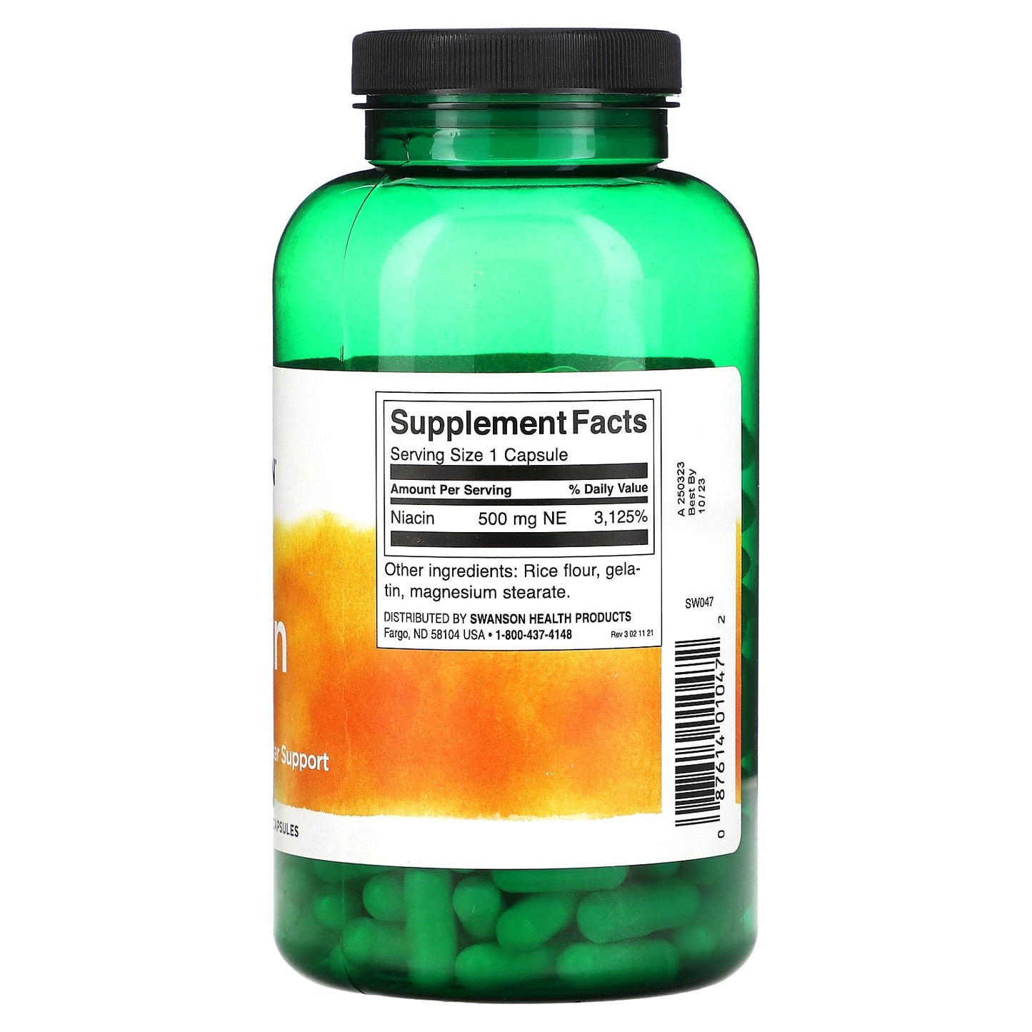Swanson, Niacin, 500 mg, 250 Capsules - Image 2