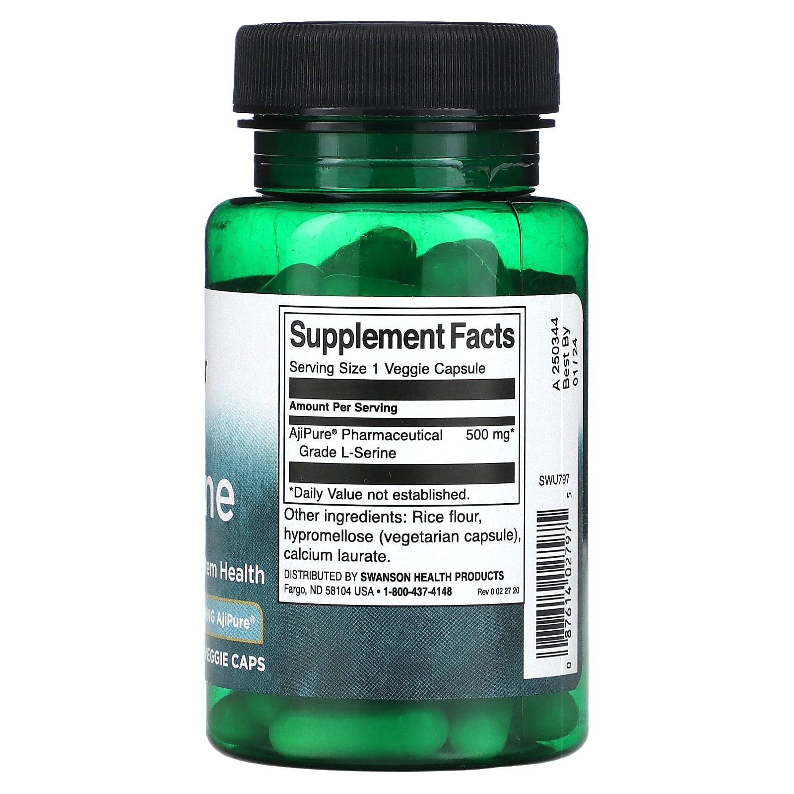 Swanson, L-Serine, 500 mg, 60 Veggie Caps - Image 2