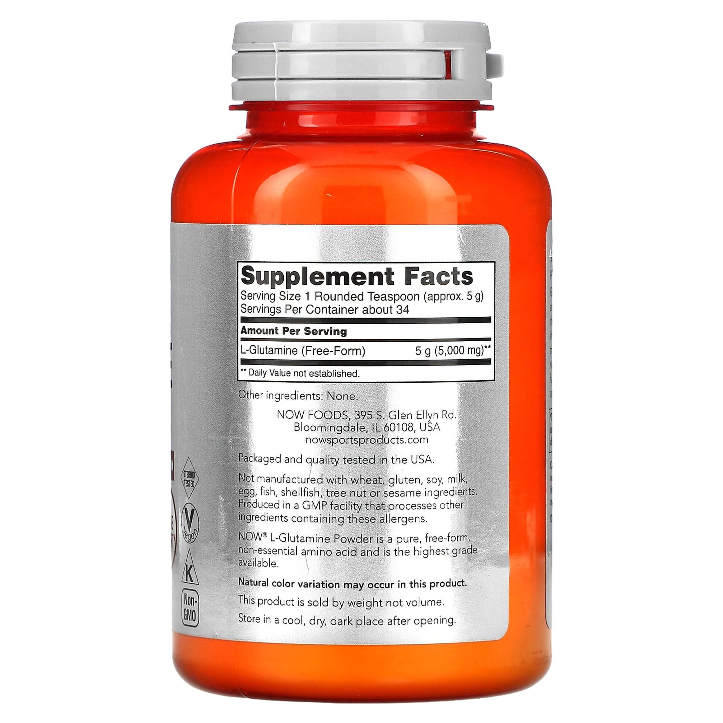NOW Foods, Sports, L-Glutamine Powder, 6 oz (170 g) - Image 2