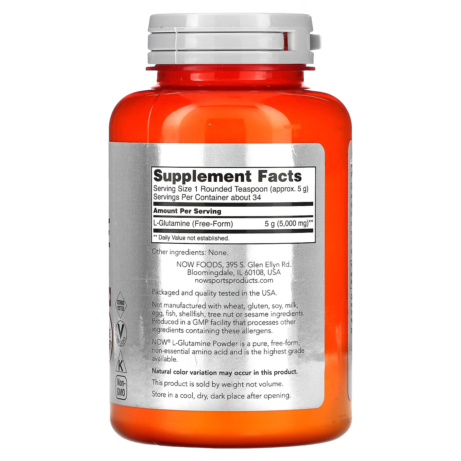 NOW Foods, Sports, L-Glutamine Powder, 6 oz (170 g) - Image 2
